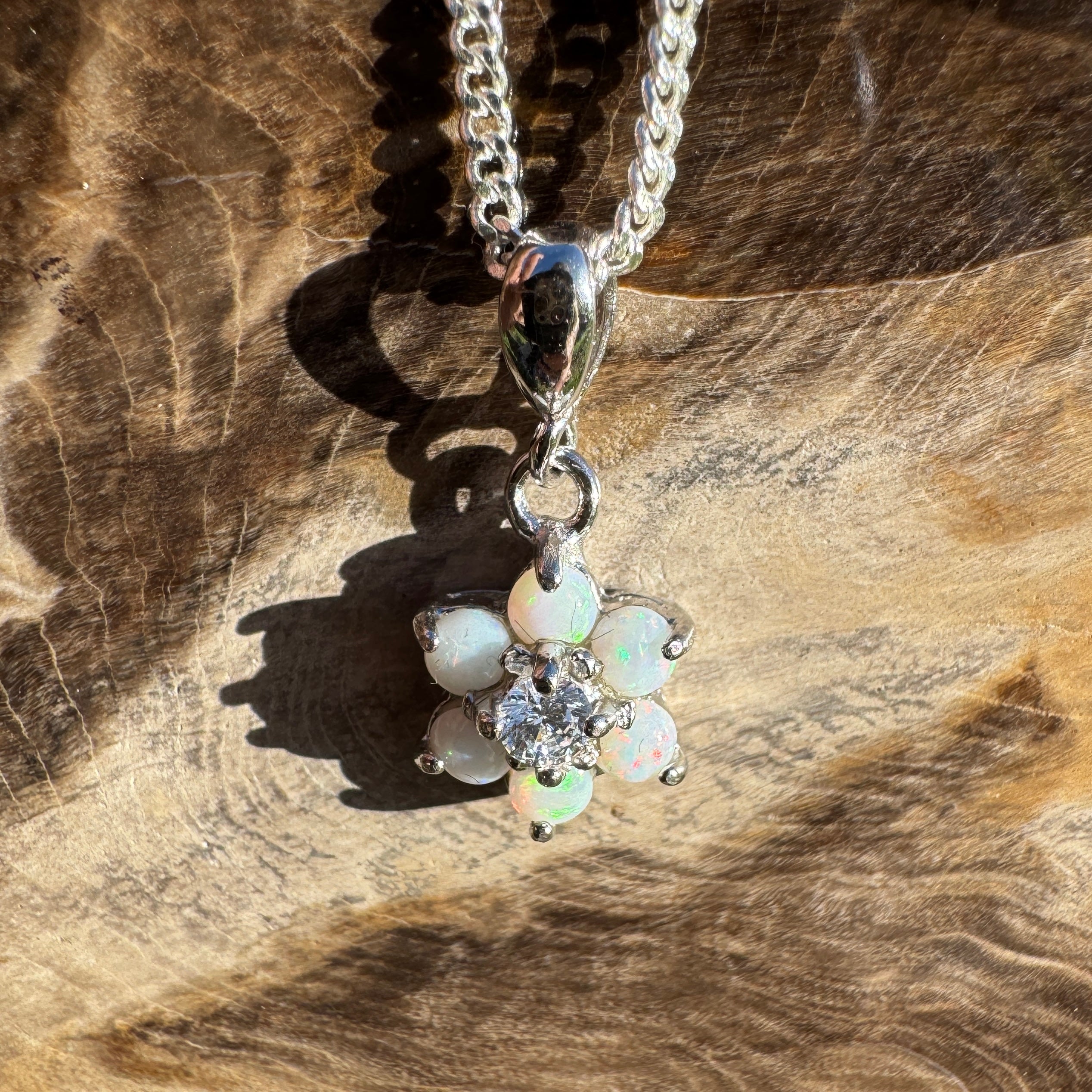 1.2ct Coober Pedy Opal Pendant Necklace ~ 'Orroroo Sunrise' | 925 Sterling Silver | Solid Australian Opal
