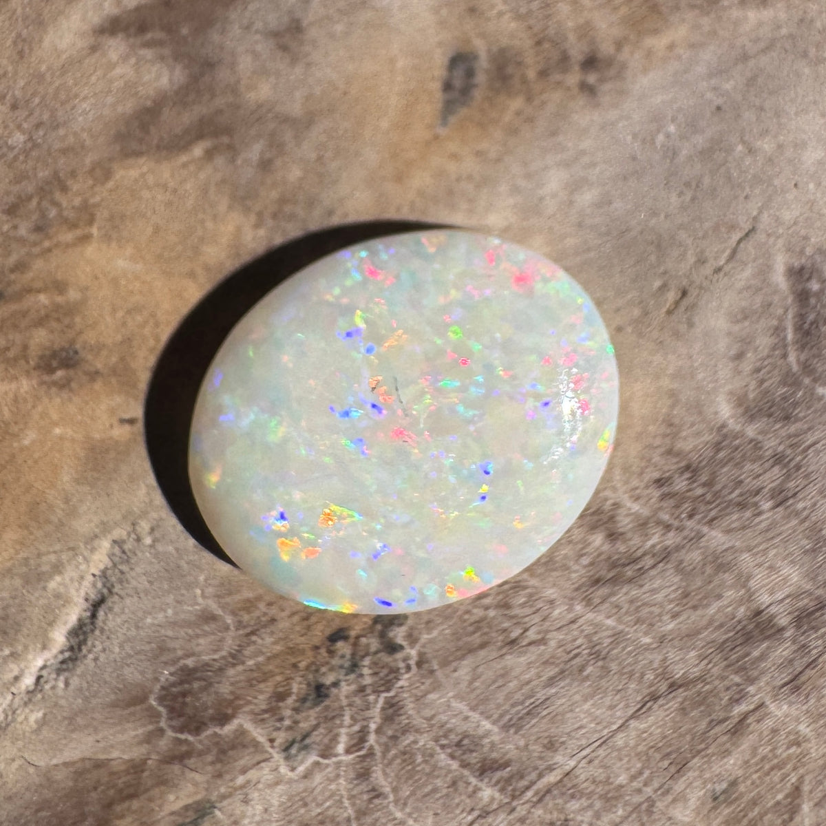 1.5ct Coober Pedy White Opal | Solid Australian Opal | Hand-Cut