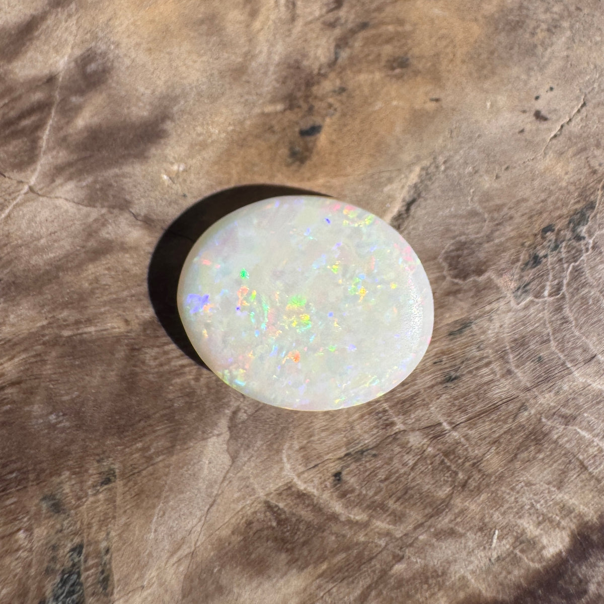 1.5ct Coober Pedy White Opal | Solid Australian Opal | Hand-Cut
