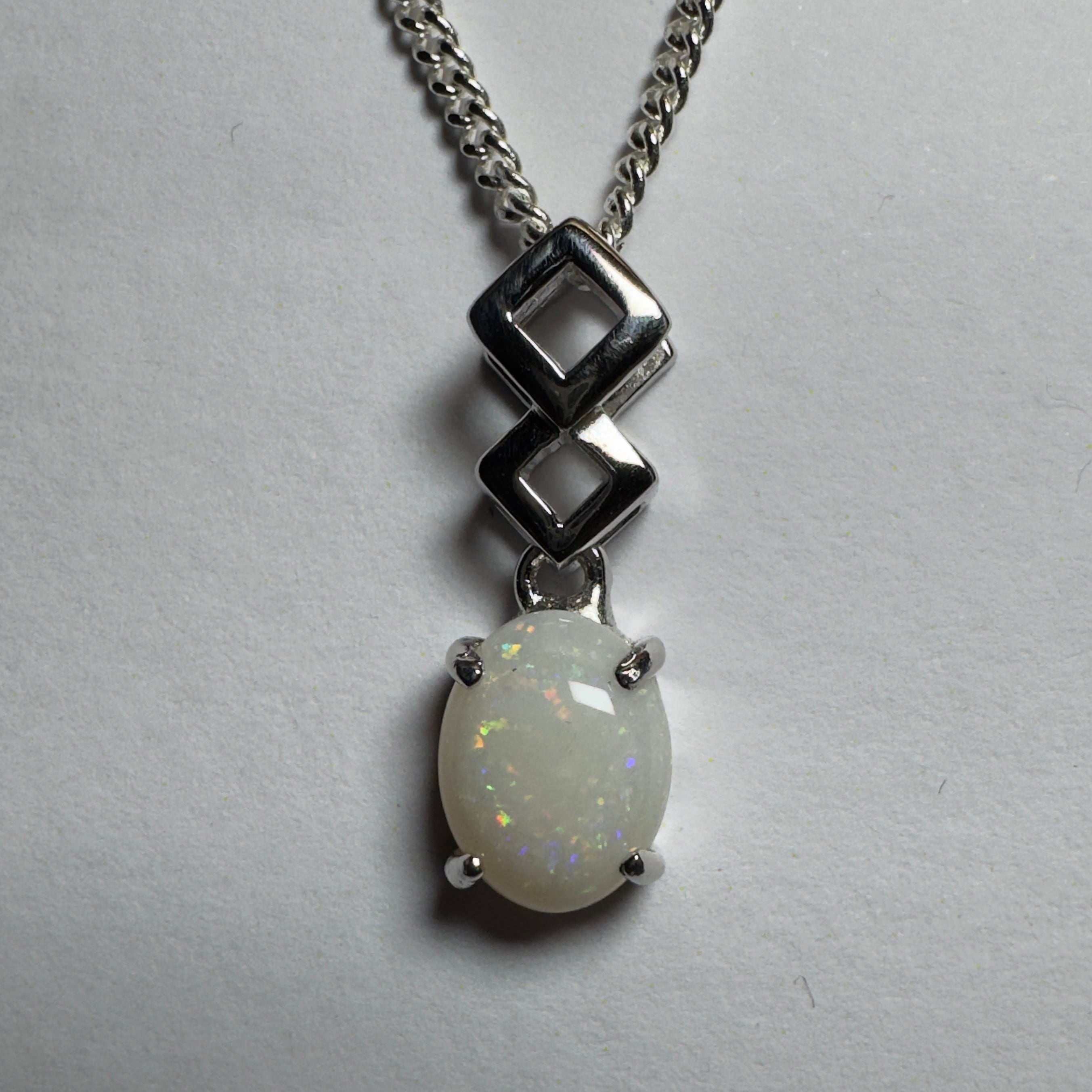 Whitehaven Wonder ~ 1.2ct Coober Pedy Opal 925 Silver Pendant