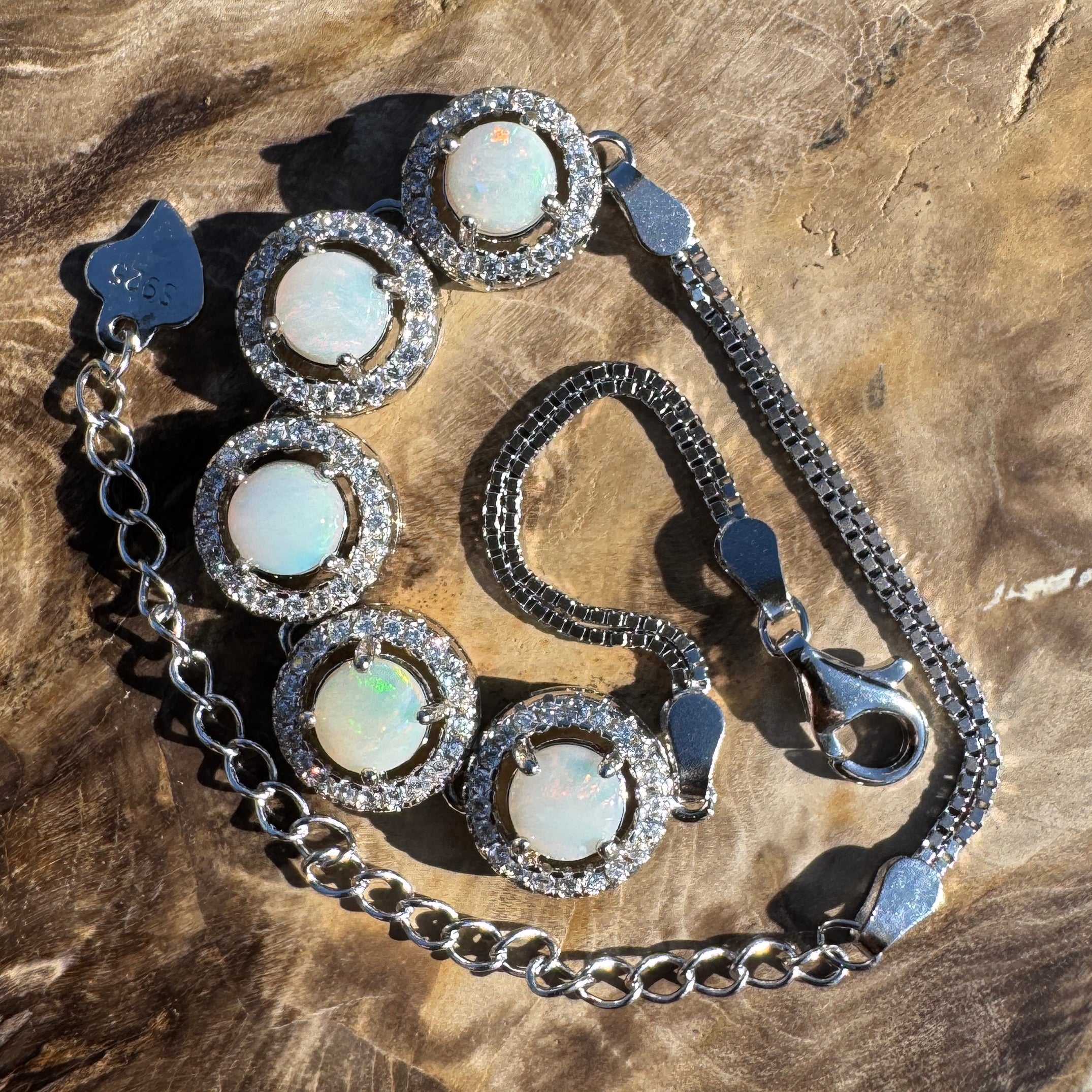 Great Sandy Drift - 1.5ct Coober Pedy Opal 925 Silver Bracelet