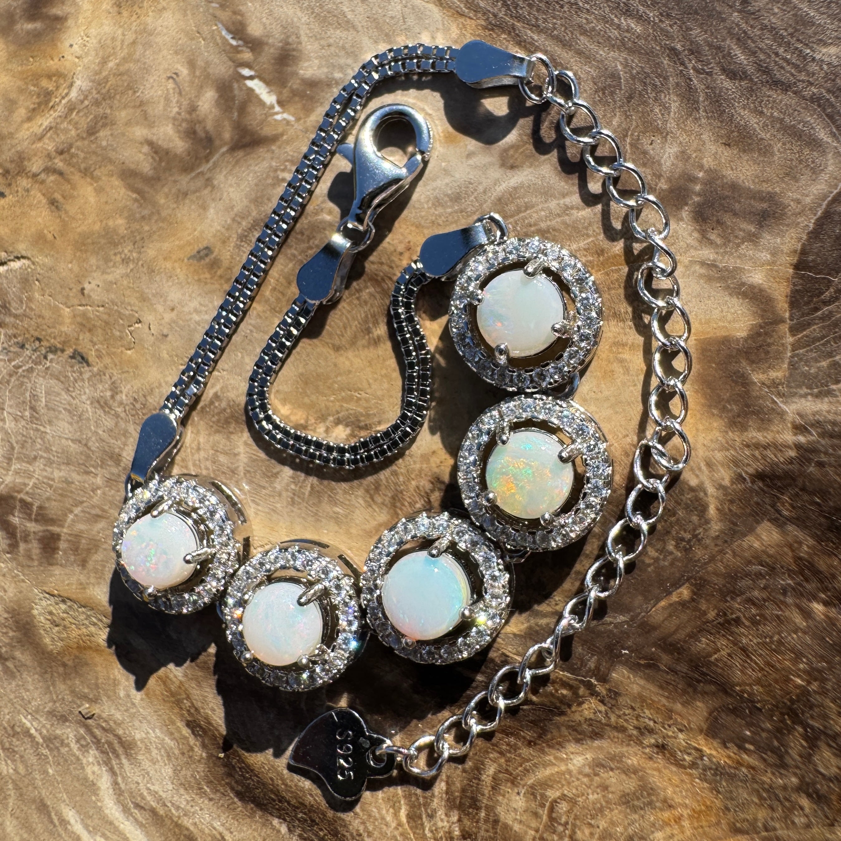 Great Sandy Drift - 1.5ct Coober Pedy Opal 925 Silver Bracelet