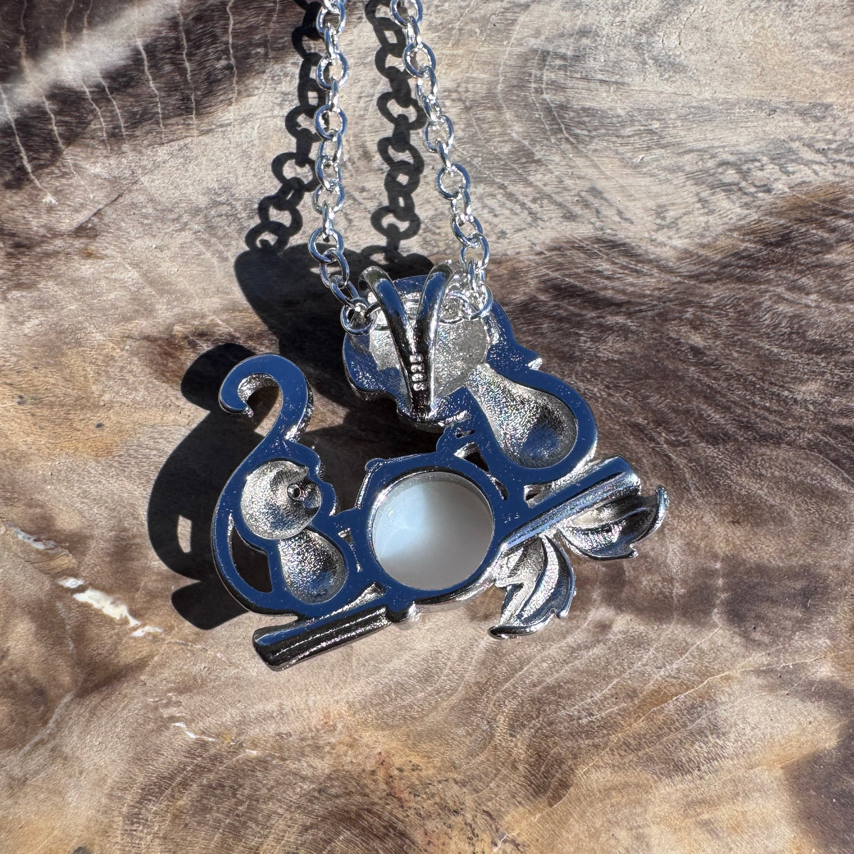 0.7ct Coober Pedy Opal Monkey Pendant Necklace ~ 'Werribee Blues' | 925 Sterling Silver | Solid Australian Opal