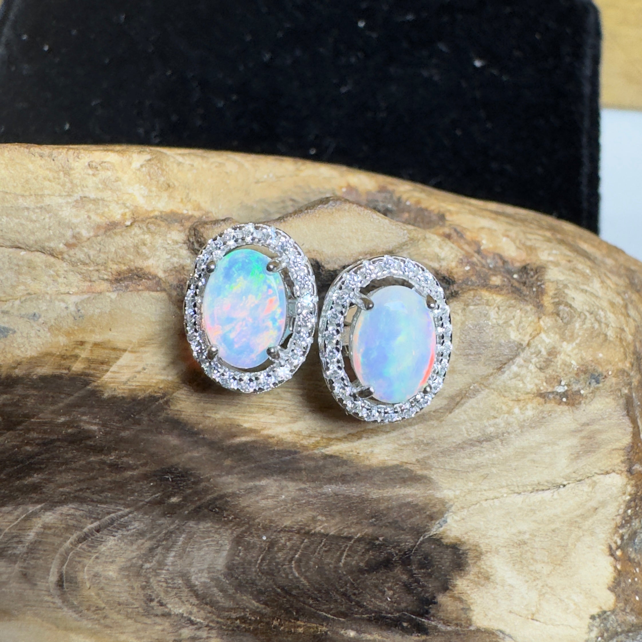Bell Gorge Glimmer ~ 1.4ct Coober Pedy Opal Sterling Silver Earrings