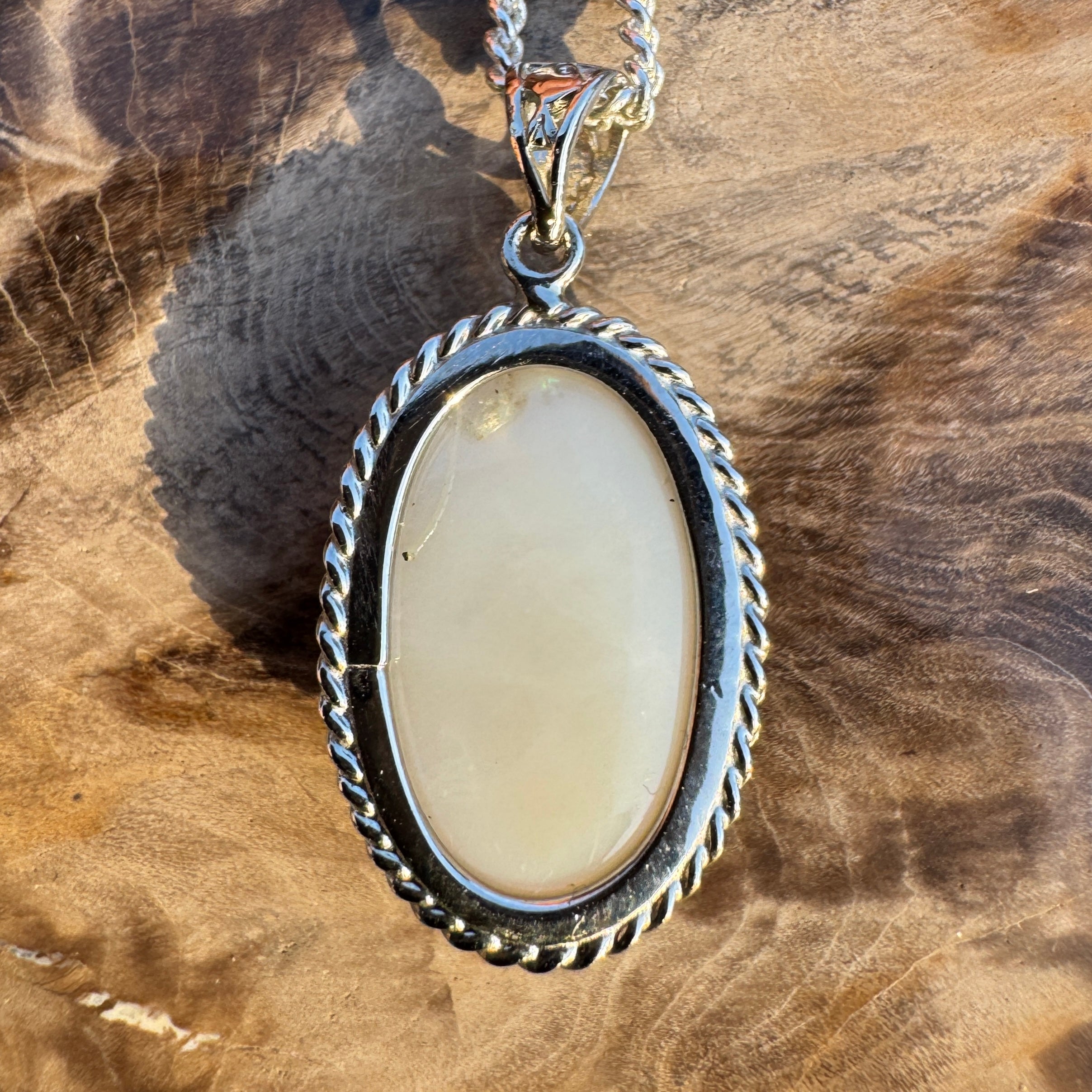 6.4ct Coober Pedy Opal Pendant Necklace ~ 'Oodnadatta Mirage' | 925 Sterling Silver | Solid Australian Opal