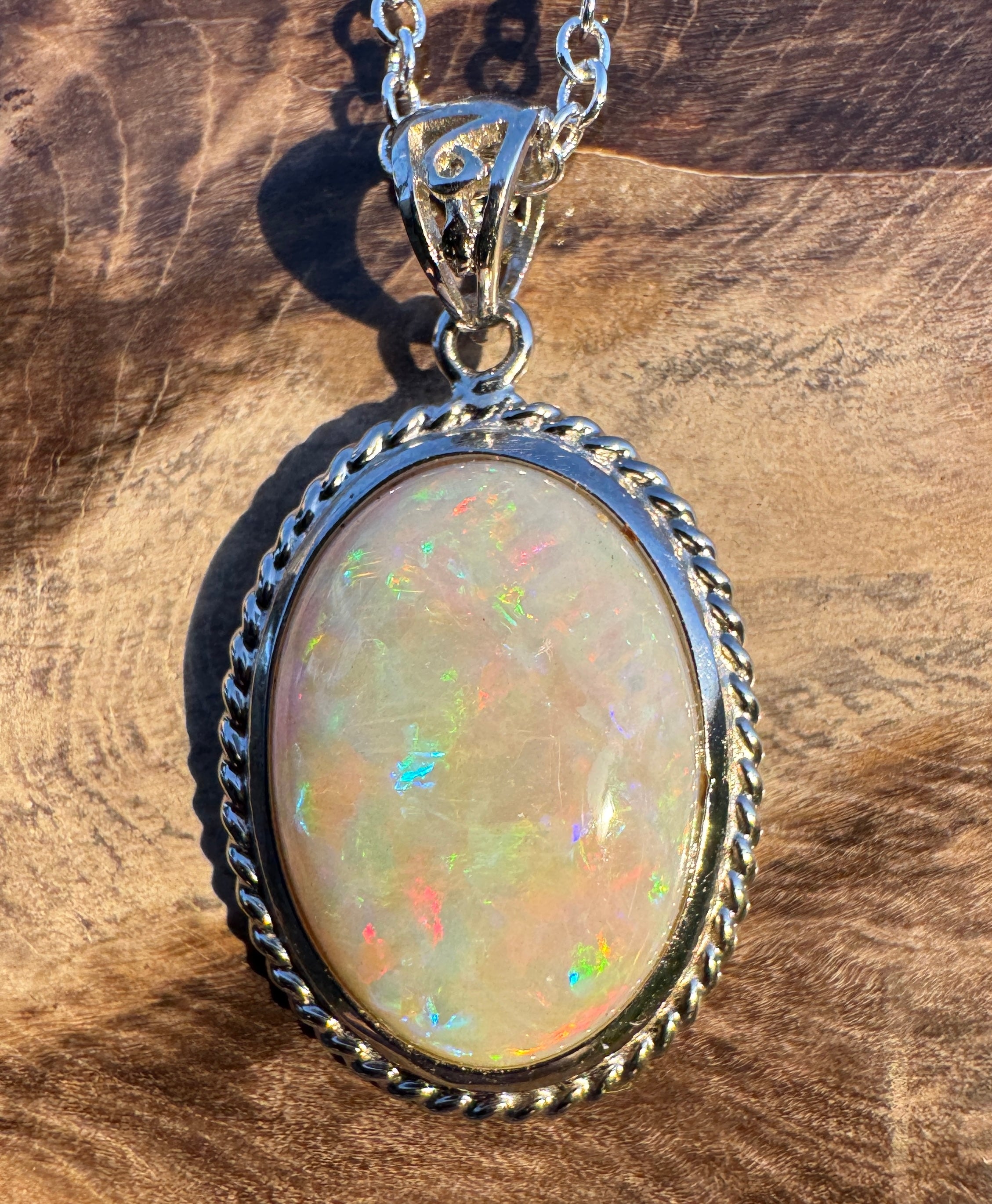 6.5ct Coober Pedy Opal Pendant Necklace ~ 'Painted Desert Dusk' | 925 Sterling Silver | Solid Australian Opal
