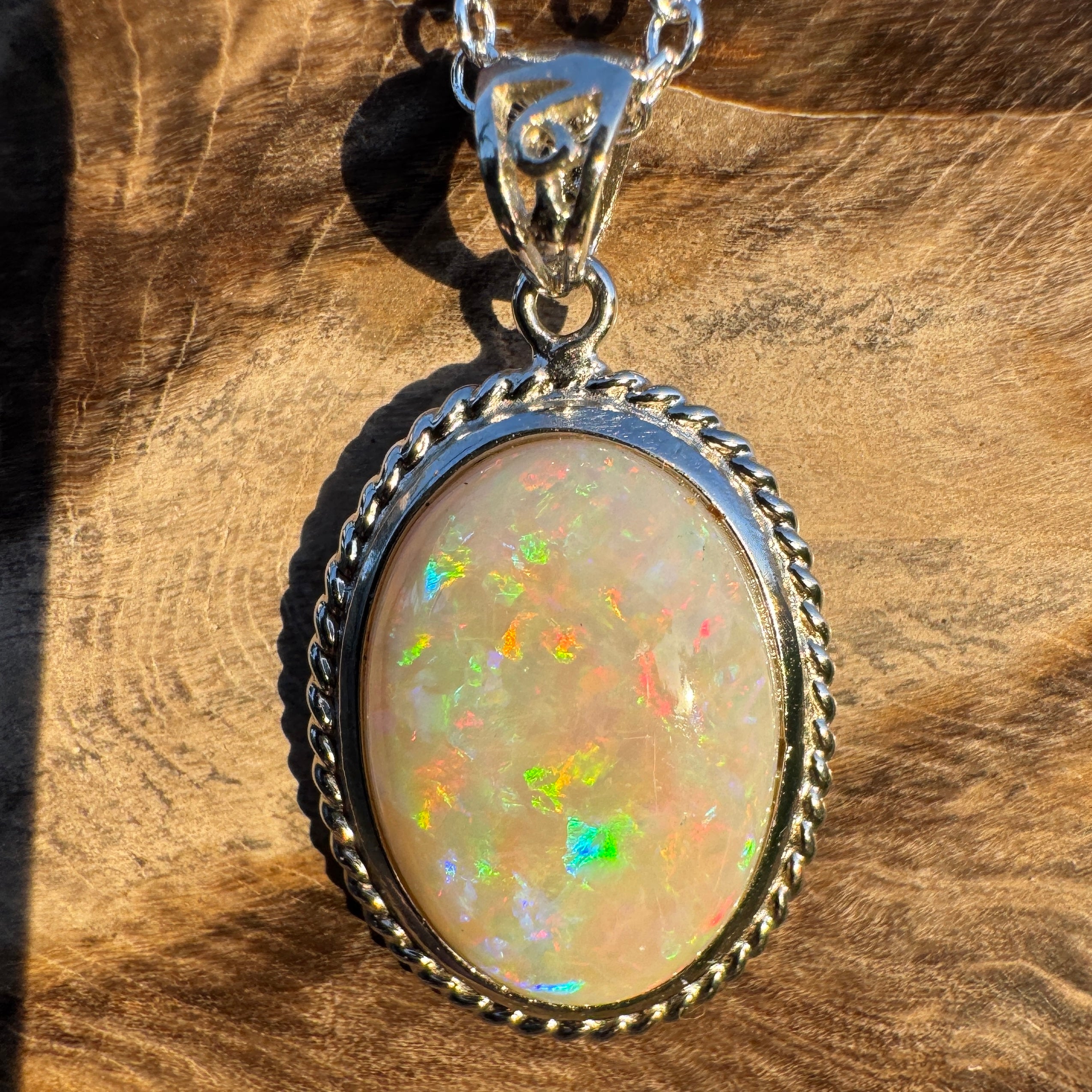6.5ct Coober Pedy Opal Pendant Necklace ~ 'Painted Desert Dusk' | 925 Sterling Silver | Solid Australian Opal
