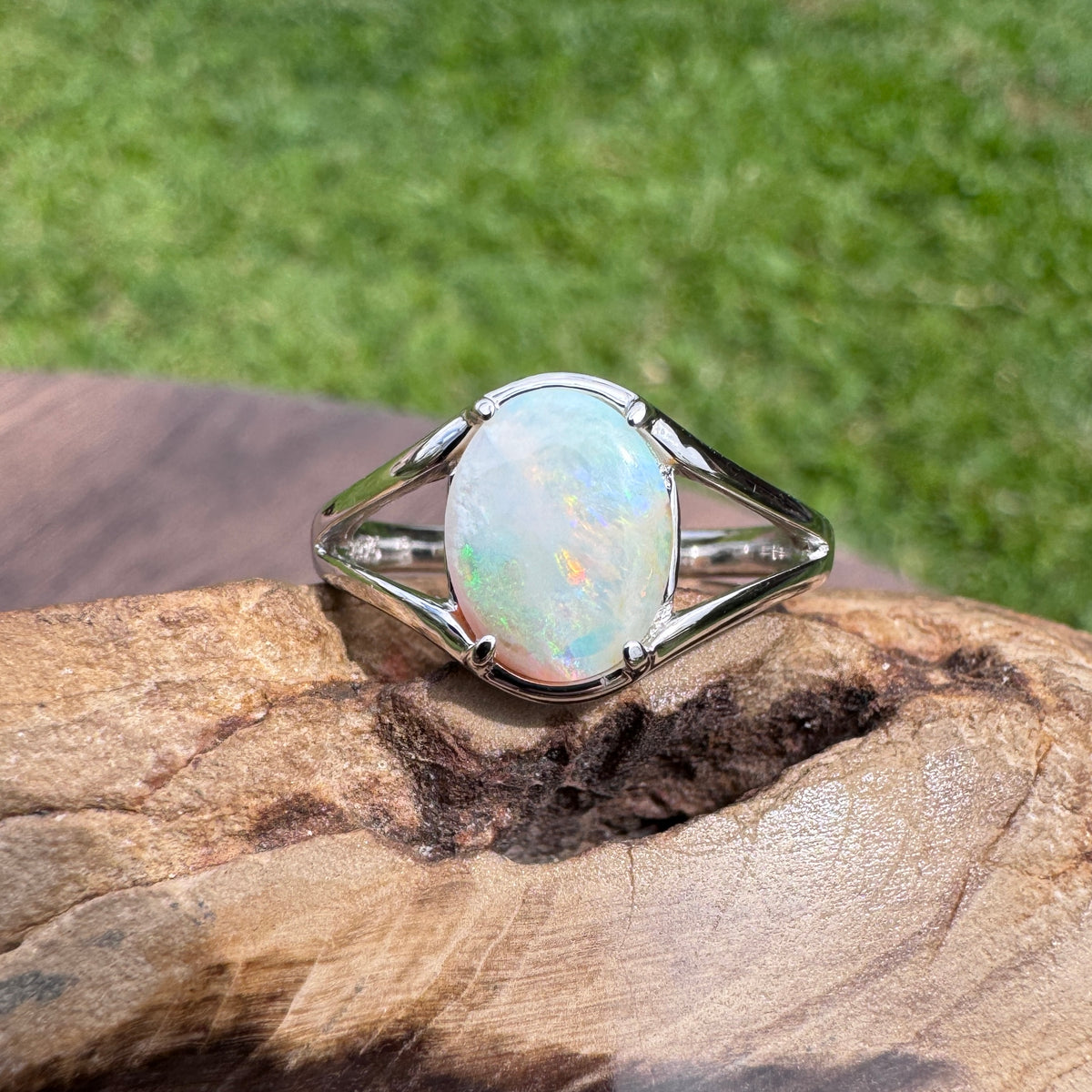 1.5ct Lightning Ridge Opal Ring ~ 'Hunter Valley Glow' | 925 Sterling Silver | Solid Australian Opal