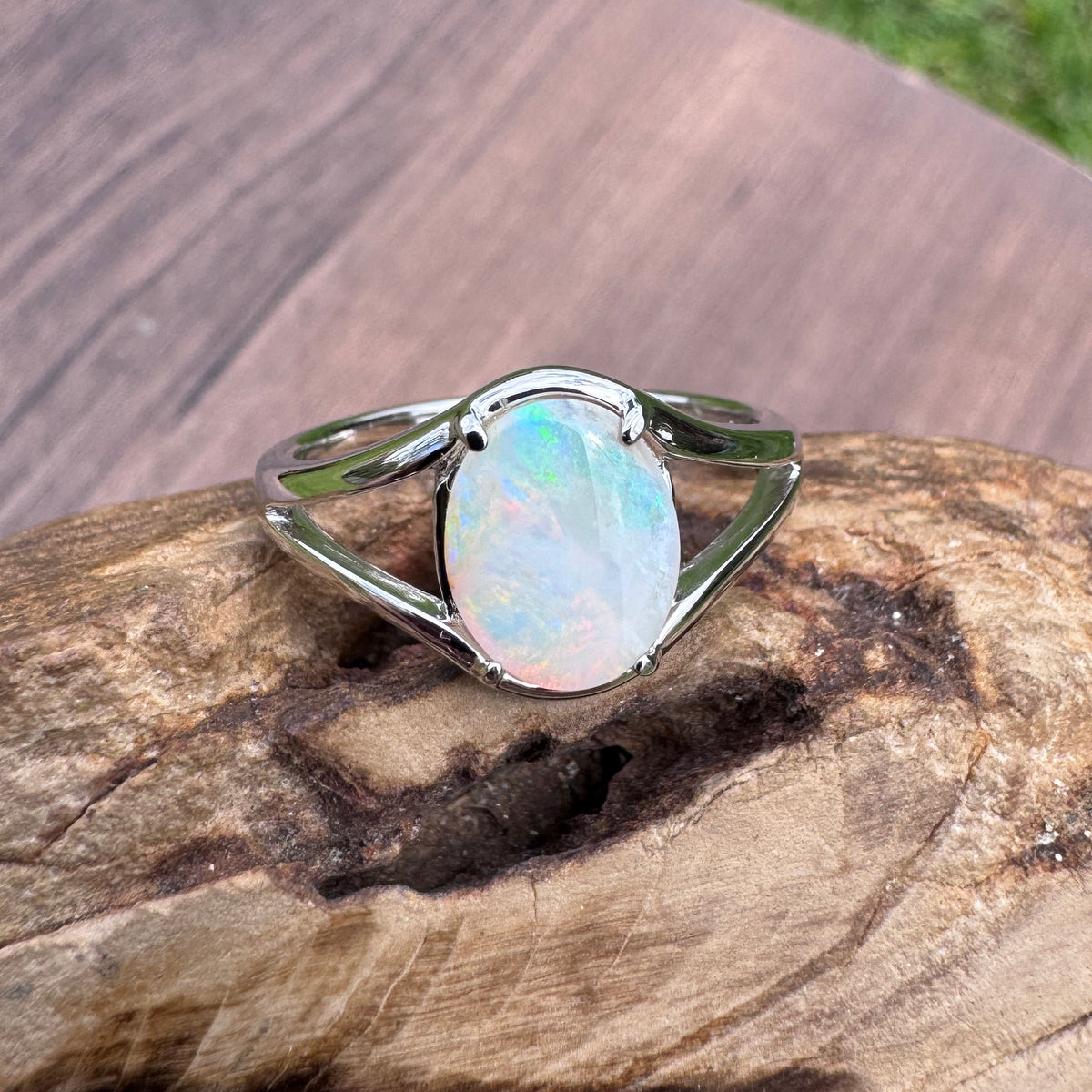 1.5ct Lightning Ridge Opal Ring ~ 'Hunter Valley Glow' | 925 Sterling Silver | Solid Australian Opal