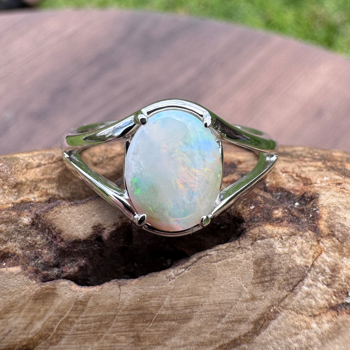 1.5ct Lightning Ridge Opal Ring ~ 'Hunter Valley Glow' | 925 Sterling Silver | Solid Australian Opal