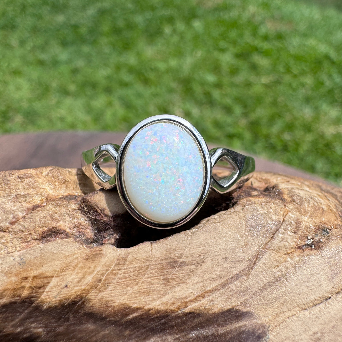 1.9ct Coober Pedy Opal Ring ~ 'Cape Leveque Fire' | 925 Sterling Silver | Solid Australian Opal