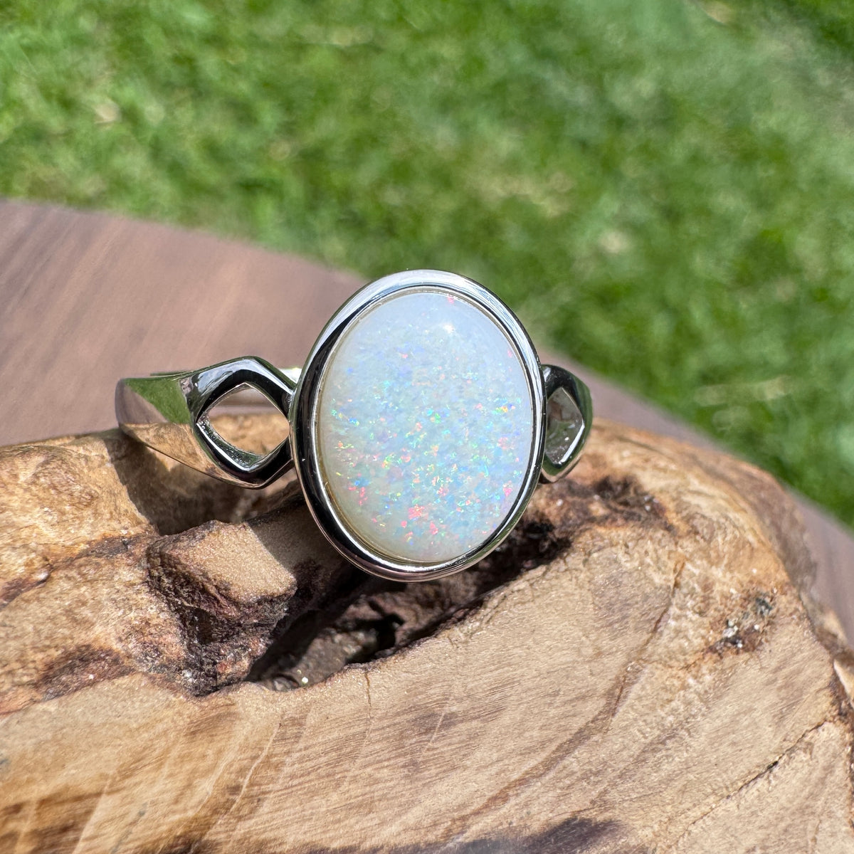 1.9ct Coober Pedy Opal Ring ~ 'Cape Leveque Fire' | 925 Sterling Silver | Solid Australian Opal