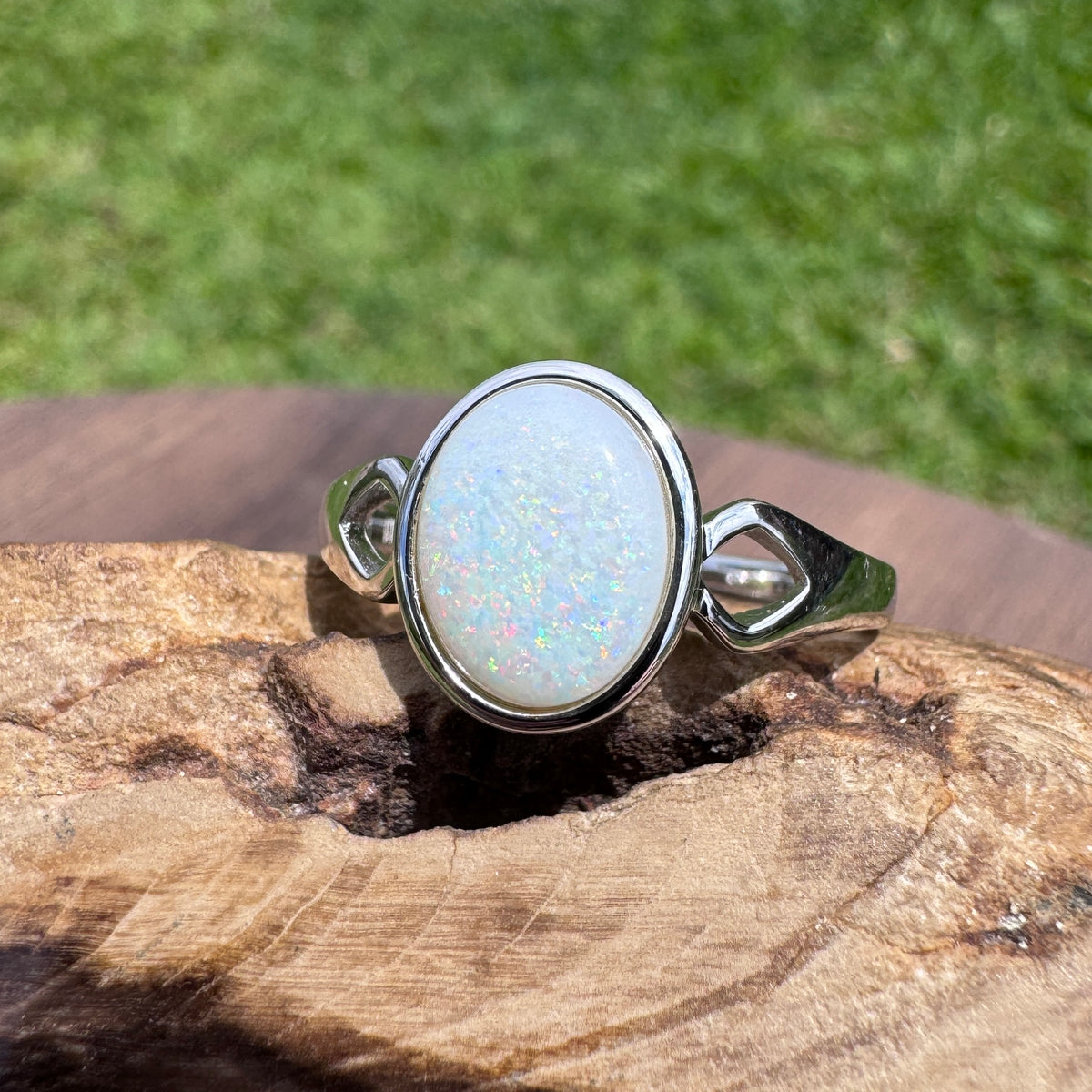 1.9ct Coober Pedy Opal Ring ~ 'Cape Leveque Fire' | 925 Sterling Silver | Solid Australian Opal