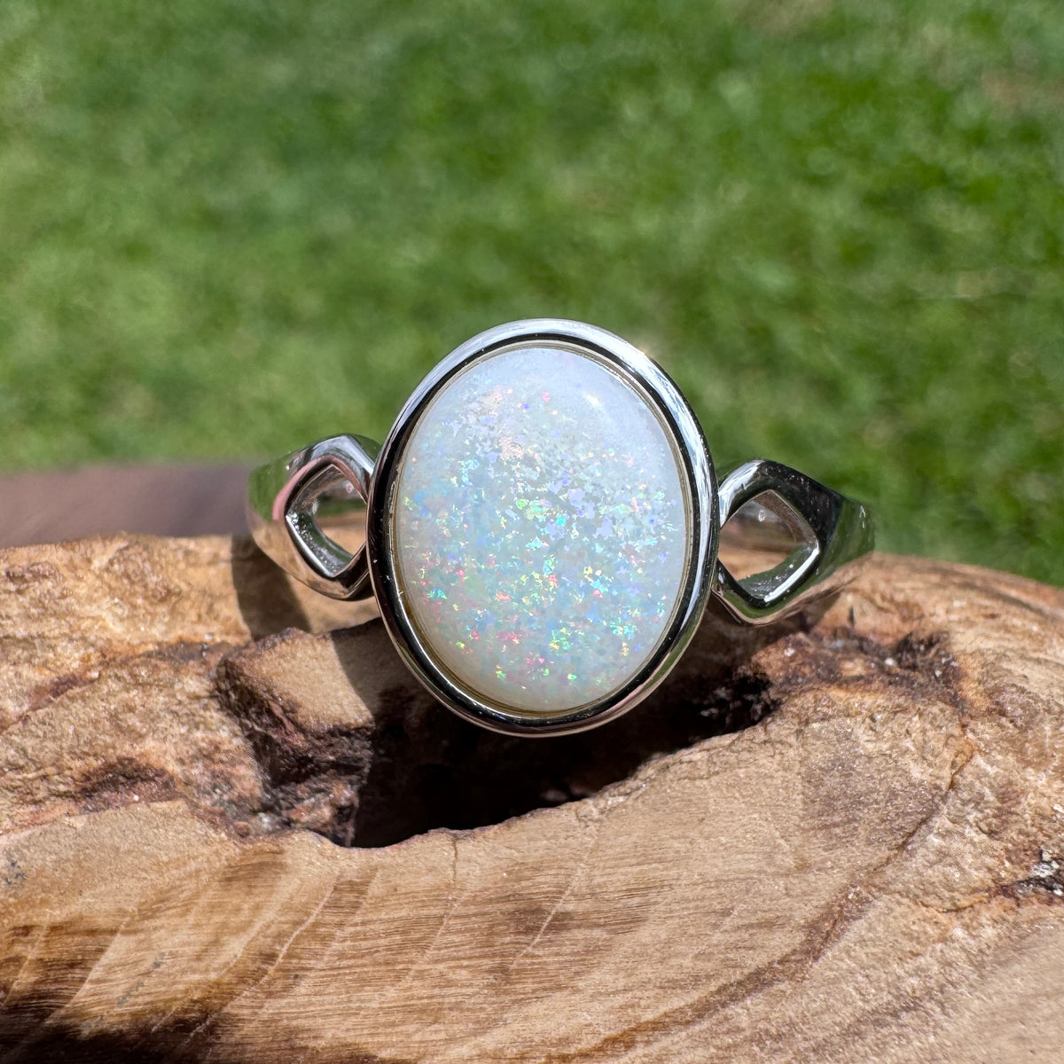 1.9ct Coober Pedy Opal Ring ~ 'Cape Leveque Fire' | 925 Sterling Silver | Solid Australian Opal