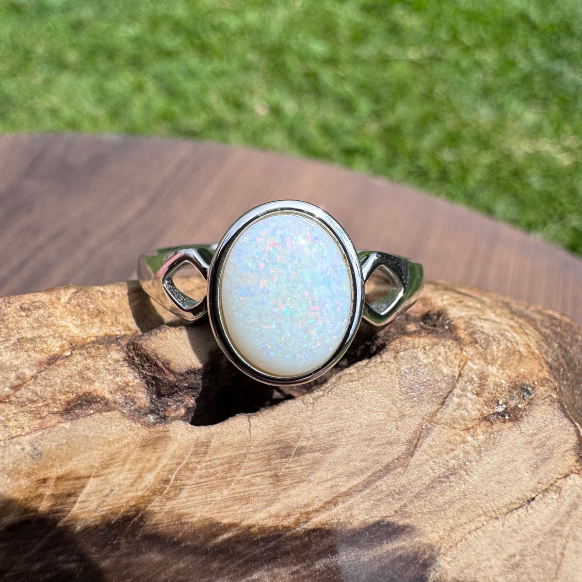 1.9ct Coober Pedy Opal Ring ~ 'Cape Leveque Fire' | 925 Sterling Silver | Solid Australian Opal