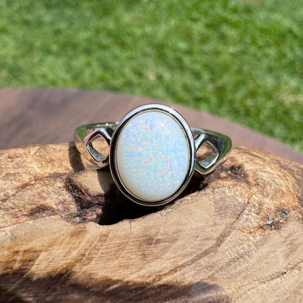 1.9ct Coober Pedy Opal Ring ~ 'Cape Leveque Fire' | 925 Sterling Silver | Solid Australian Opal