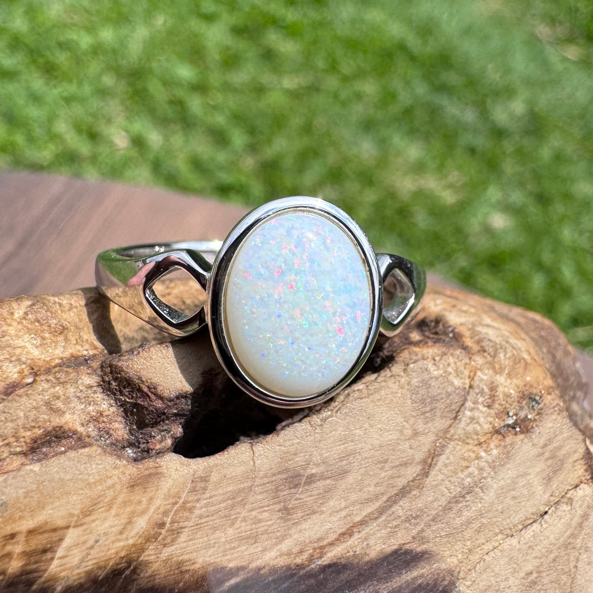 1.9ct Coober Pedy Opal Ring ~ 'Cape Leveque Fire' | 925 Sterling Silver | Solid Australian Opal
