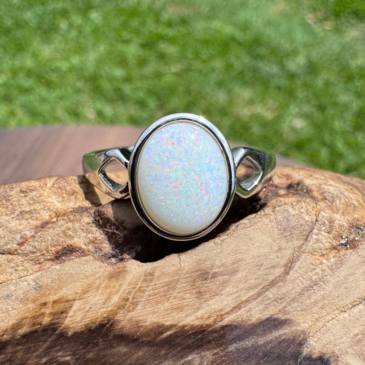 1.9ct Coober Pedy Opal Ring ~ 'Cape Leveque Fire' | 925 Sterling Silver | Solid Australian Opal