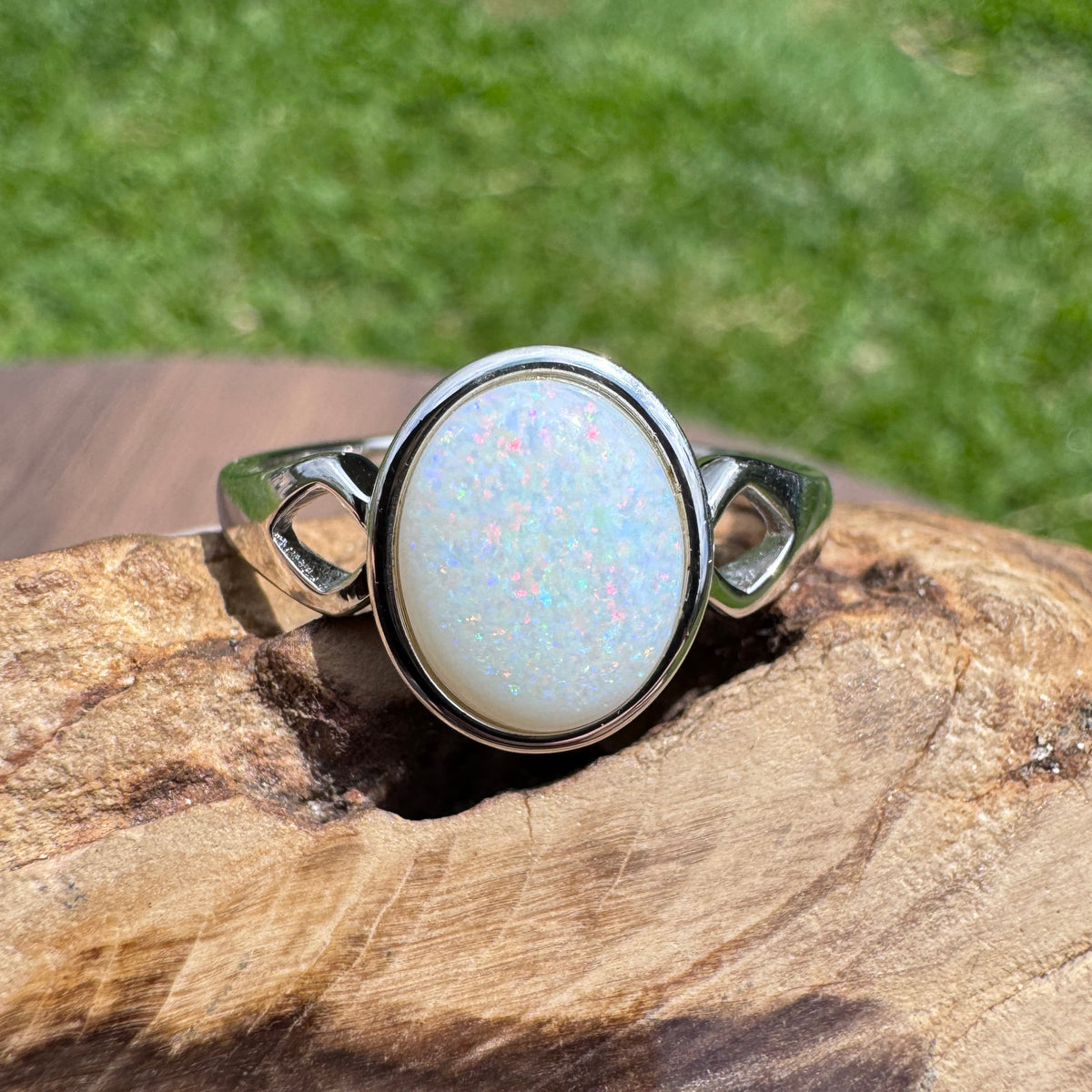 1.9ct Coober Pedy Opal Ring ~ 'Cape Leveque Fire' | 925 Sterling Silver | Solid Australian Opal
