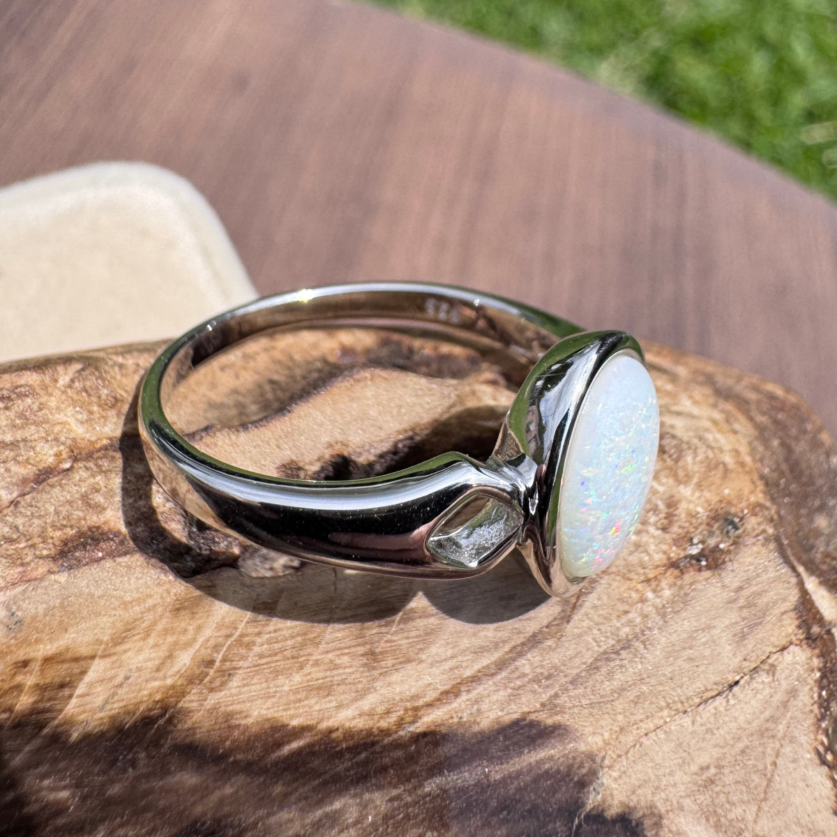 1.9ct Coober Pedy Opal Ring ~ 'Cape Leveque Fire' | 925 Sterling Silver | Solid Australian Opal