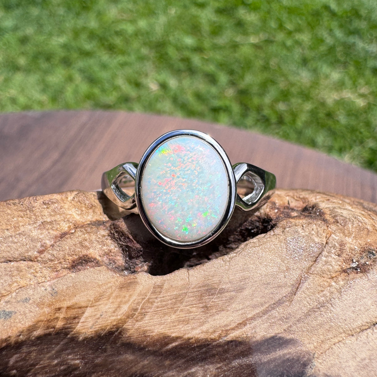 1.9ct Coober Pedy Opal Ring ~ 'Bicheno Fire' | 925 Sterling Silver | Solid Australian Opal