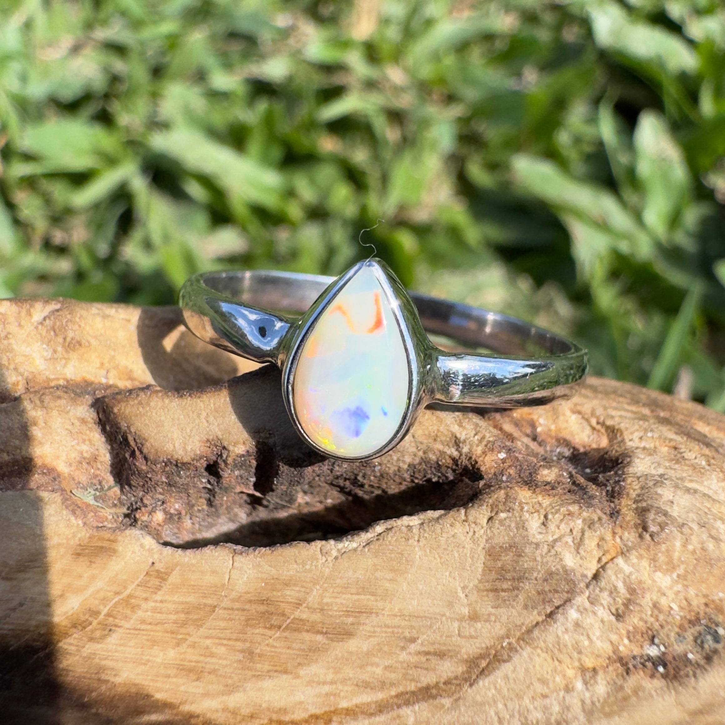 1.2ct Coober Pedy Opal Ring ~ 'Broome Starlight' | 925 Sterling Silver | Solid Australian Opal