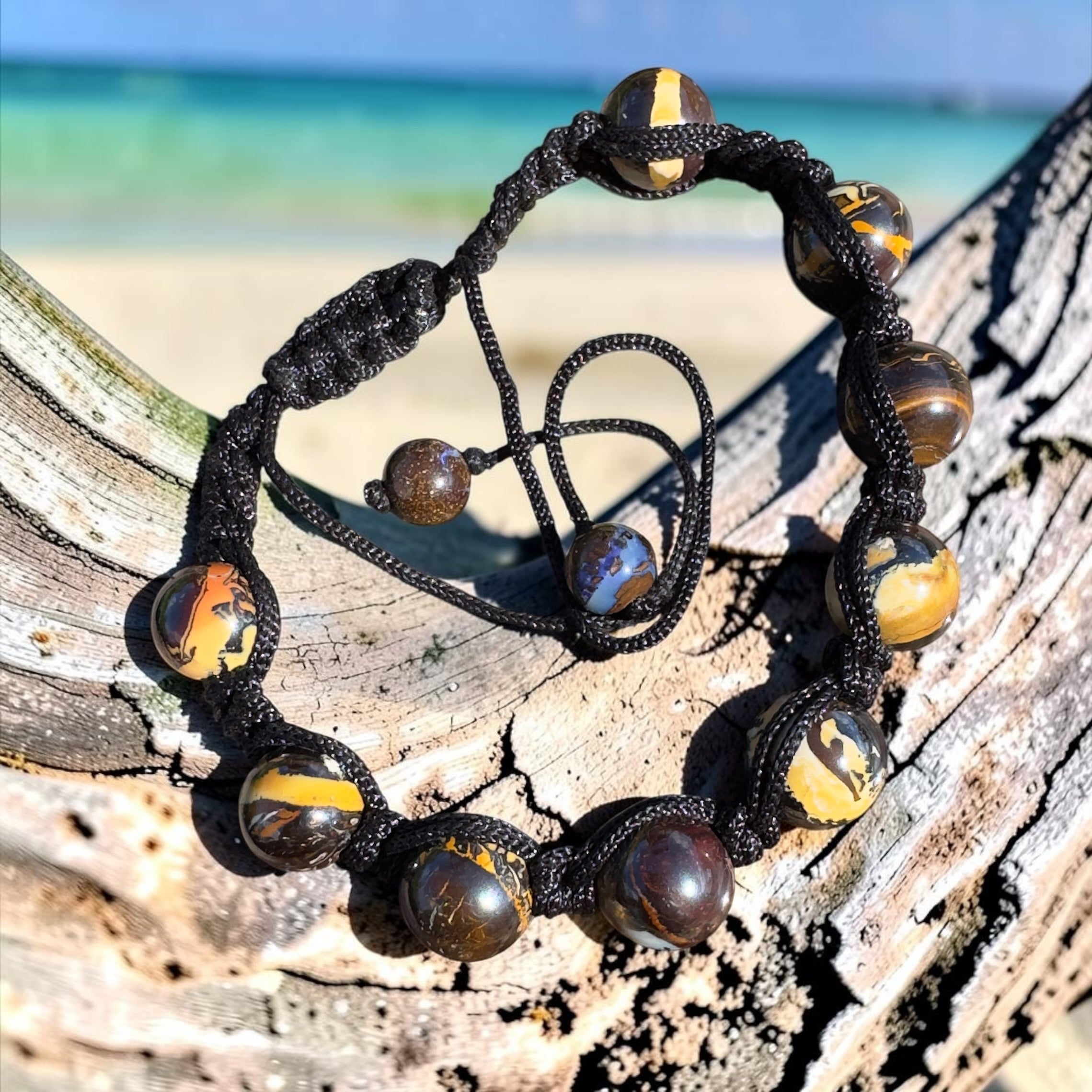 80ct Queensland Boulder Opal Bracelet ~ 'Channel Country Cord' | Paracord | Solid Australian Opal