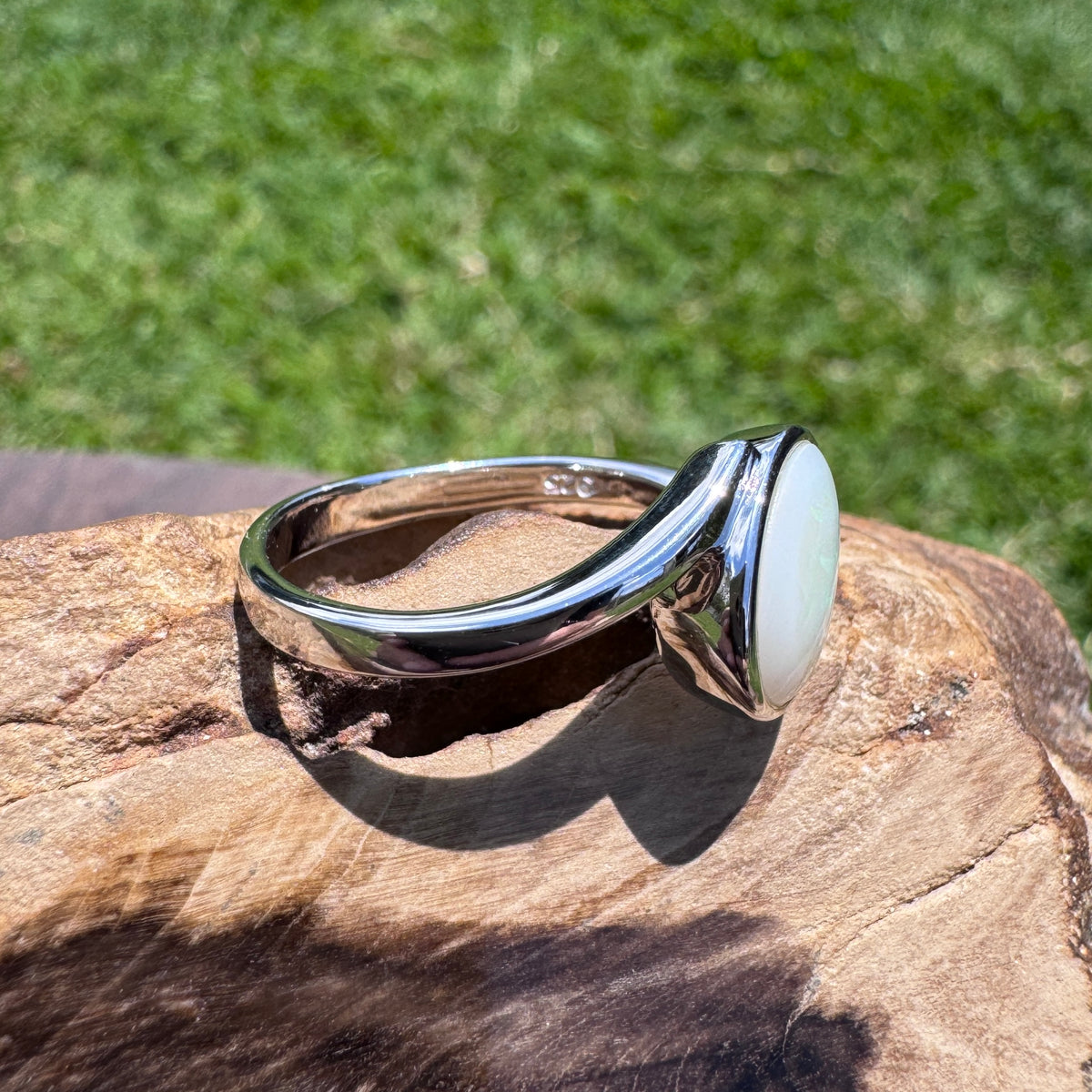 1.7ct Coober Pedy Opal Ring ~ 'Mornington Wave' | 925 Sterling Silver | Solid Australian Opal