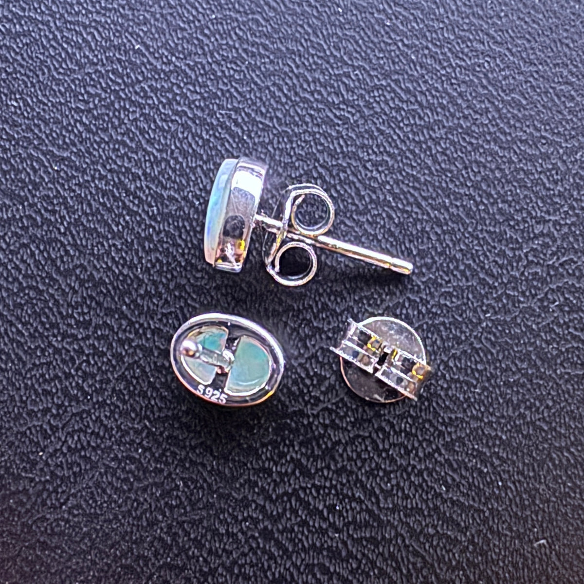 0.8ct Coober Pedy Crystal Opal Stud Earrings ~ 'Flinders Ranges Fire' | 925 Sterling Silver | Solid Australian Opal
