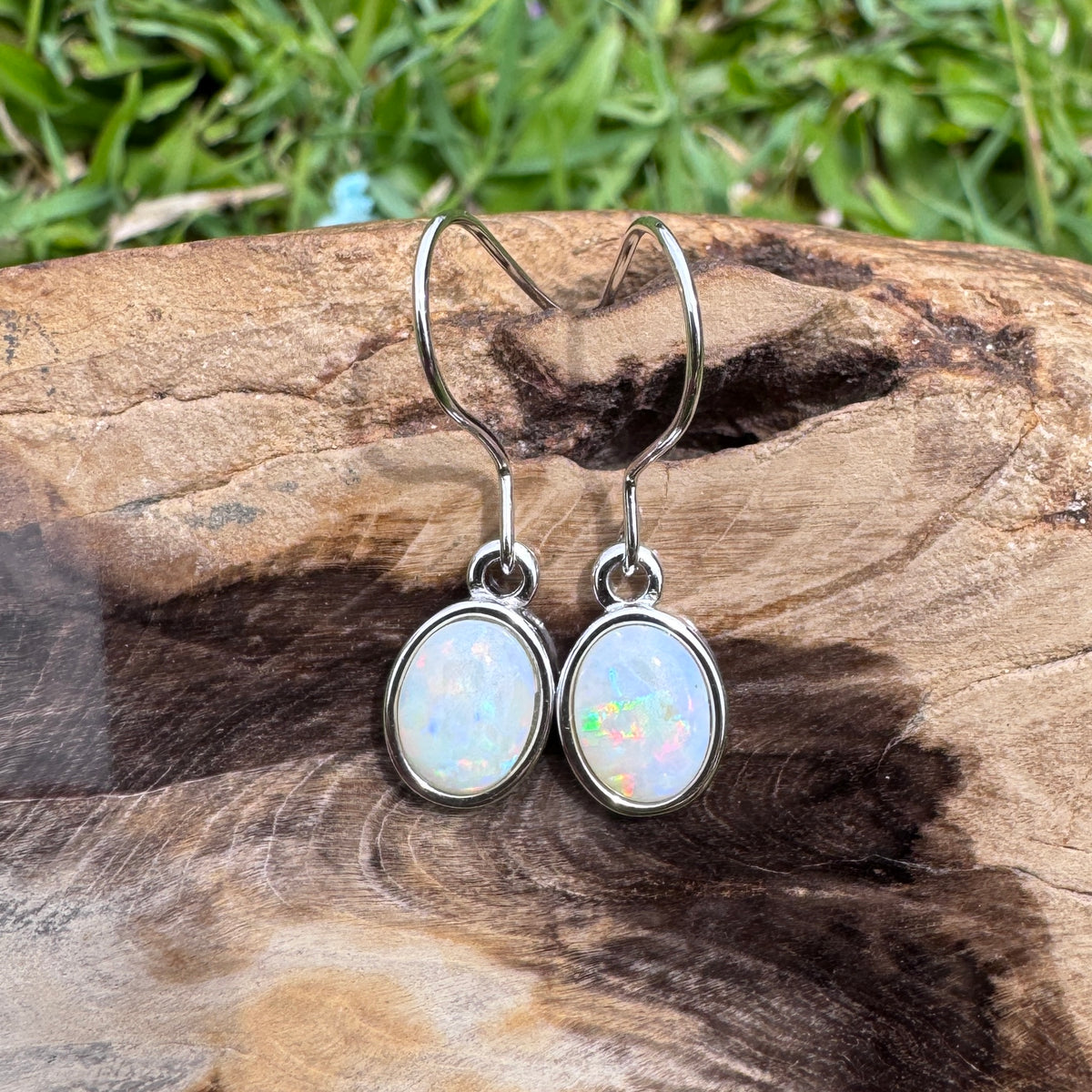 1ct Coober Pedy Opal Hook Earrings ~ 'Bunya Blossom' | 925 Sterling Silver | Solid Australian Opal