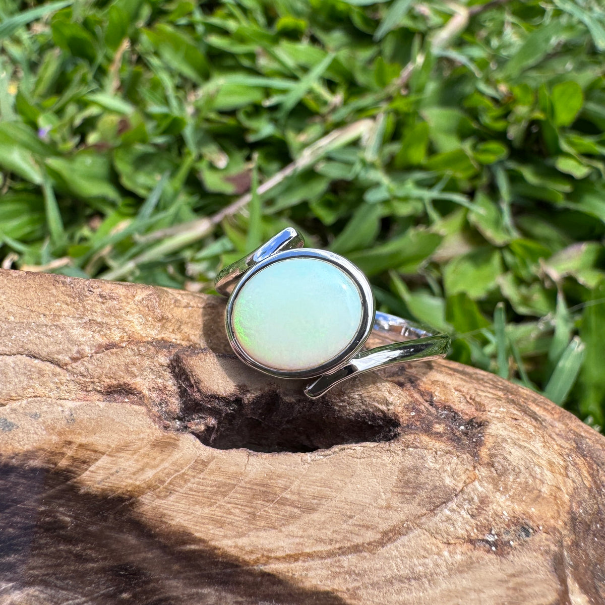 1.1ct Coober Pedy Opal Ring ~ 'Manly Wave' | 925 Sterling Silver | Solid Australian Opal