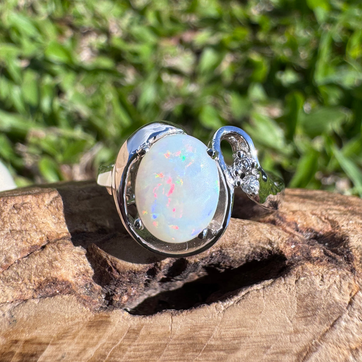 2.4ct Coober Pedy Opal Ring ~ 'Uluru Dusk' | 925 Sterling Silver | Solid Australian Opal
