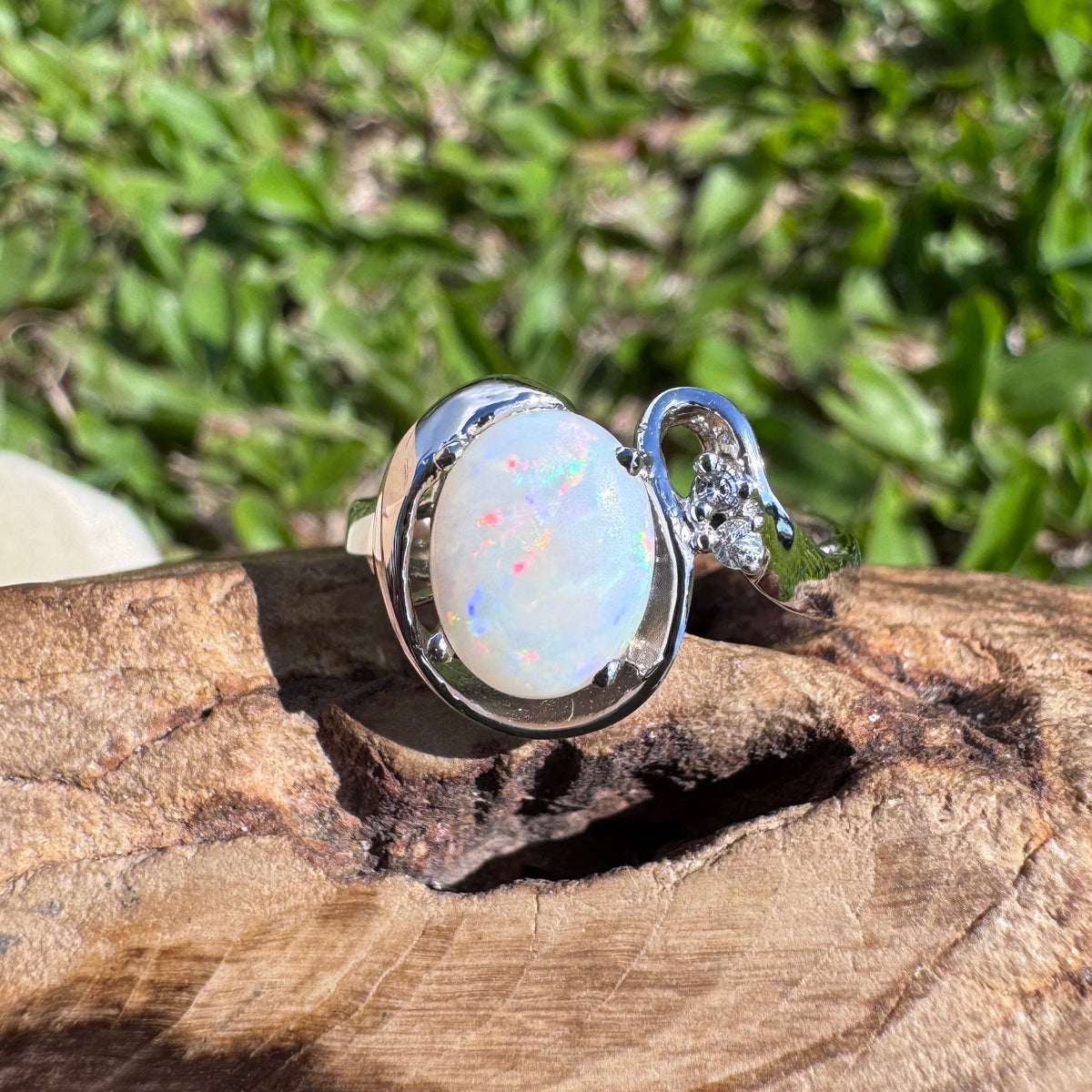 2.4ct Coober Pedy Opal Ring ~ 'Uluru Dusk' | 925 Sterling Silver | Solid Australian Opal