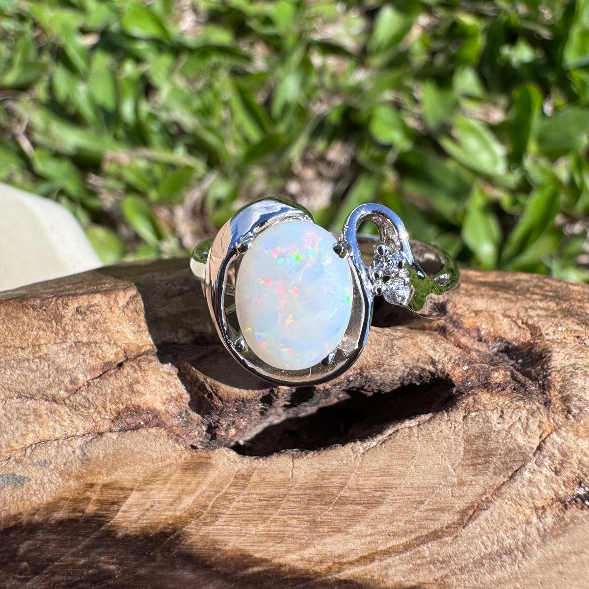 2.4ct Coober Pedy Opal Ring ~ 'Uluru Dusk' | 925 Sterling Silver | Solid Australian Opal