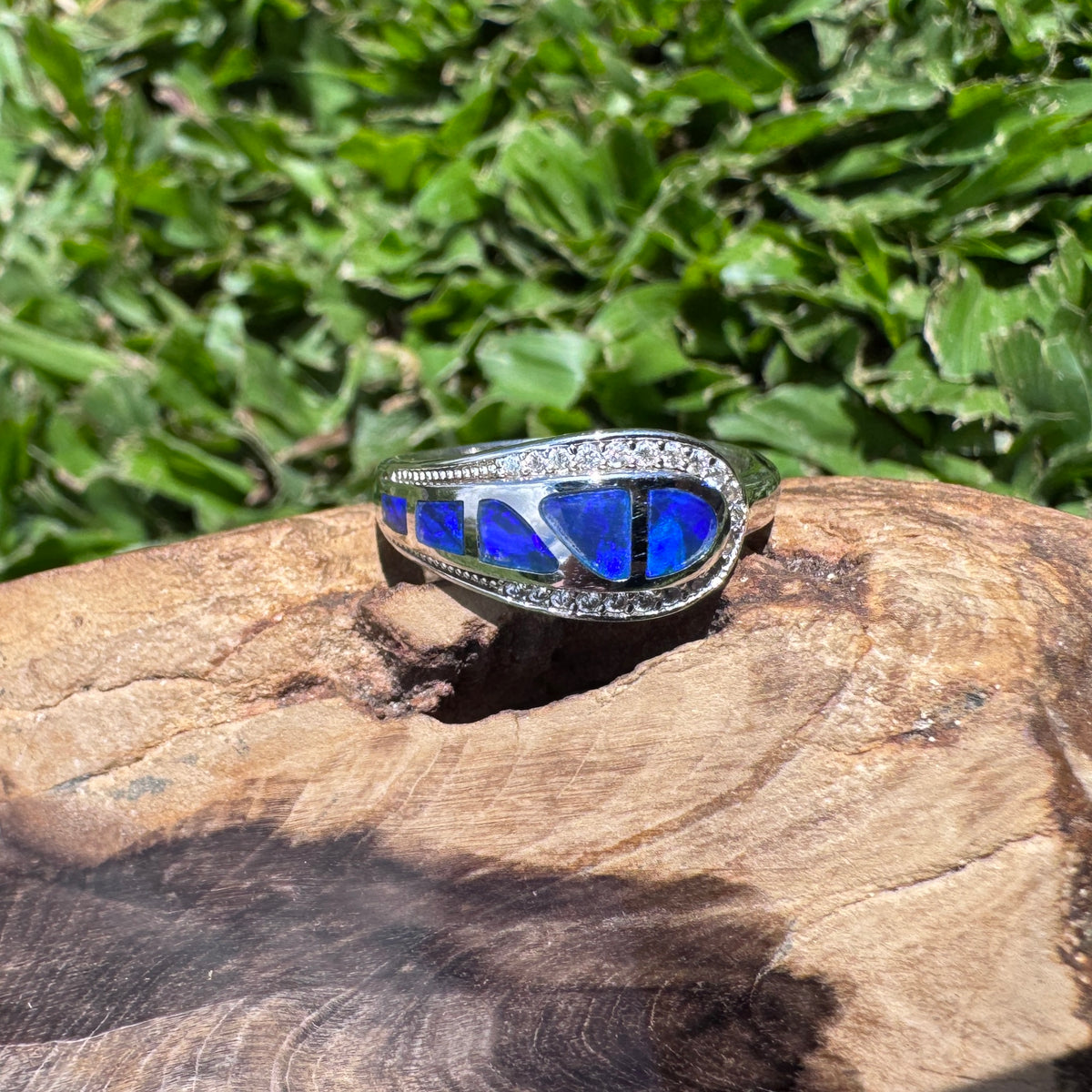 0.5ct Lightning Ridge Semi Black Opal Ring ~ 'Mount Kaputar Twilight' | 925 Sterling Silver | Solid Australian Opal