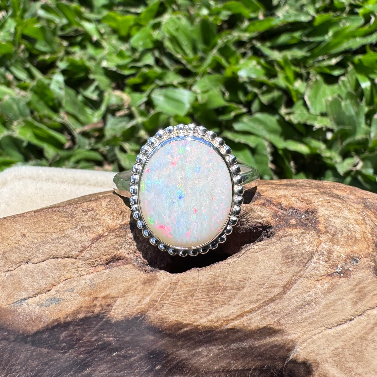 4ct Coober Pedy Opal Ring ~ 'Twelve Apostles Rainbow' | 925 Sterling Silver | Solid Australian Opal