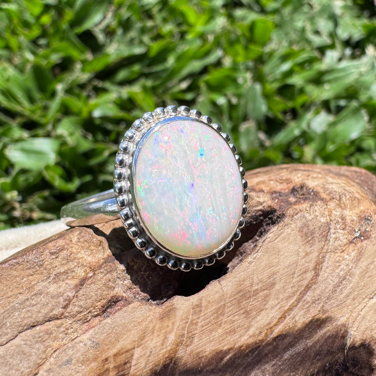 4ct Coober Pedy Opal Ring ~ 'Twelve Apostles Rainbow' | 925 Sterling Silver | Solid Australian Opal