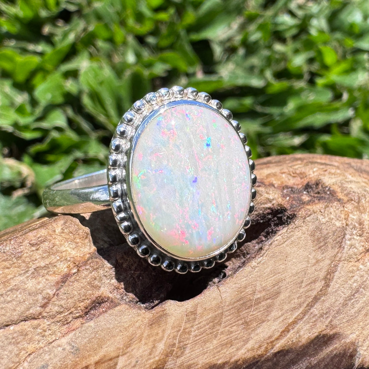 4ct Coober Pedy Opal Ring ~ 'Twelve Apostles Rainbow' | 925 Sterling Silver | Solid Australian Opal
