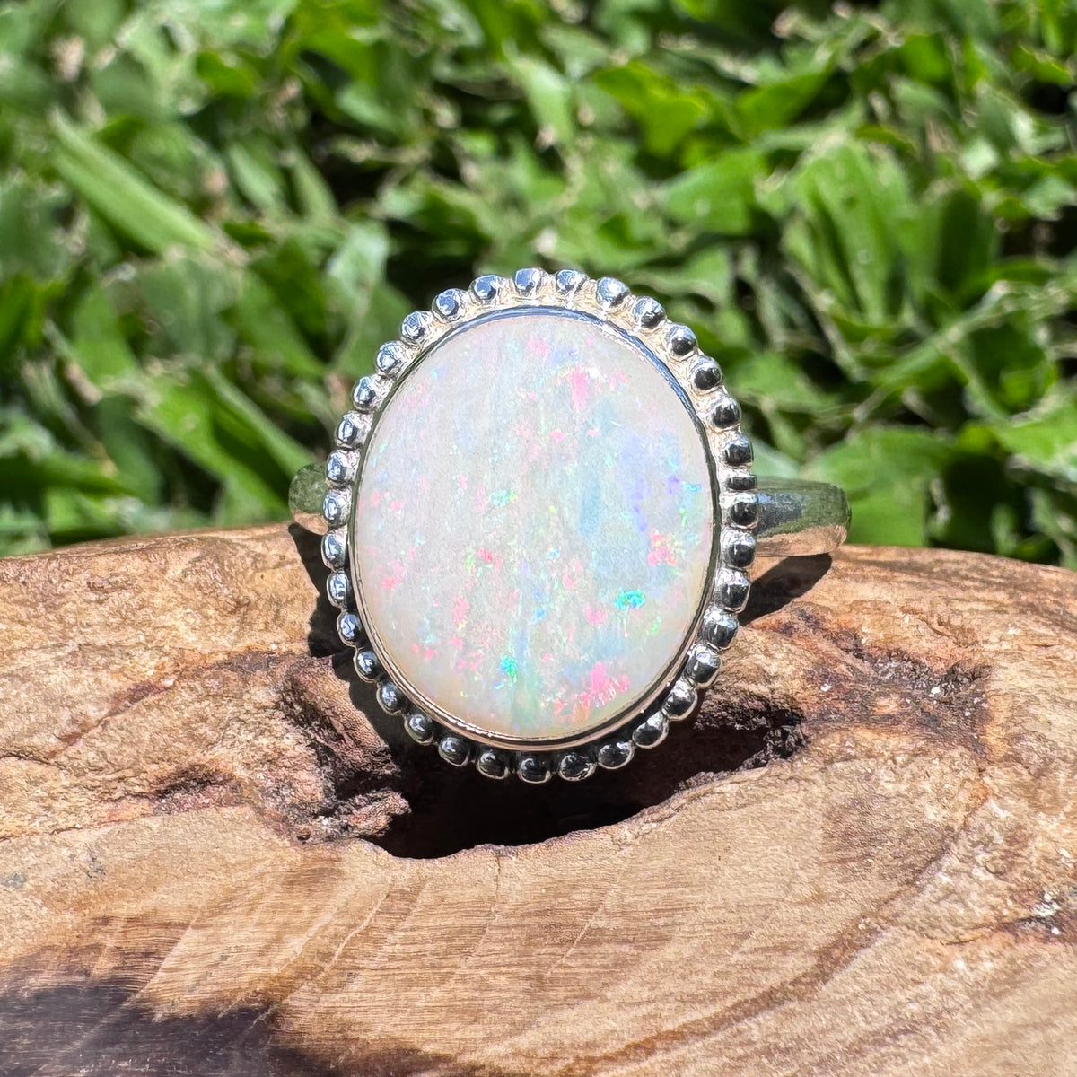 4ct Coober Pedy Opal Ring ~ 'Twelve Apostles Rainbow' | 925 Sterling Silver | Solid Australian Opal