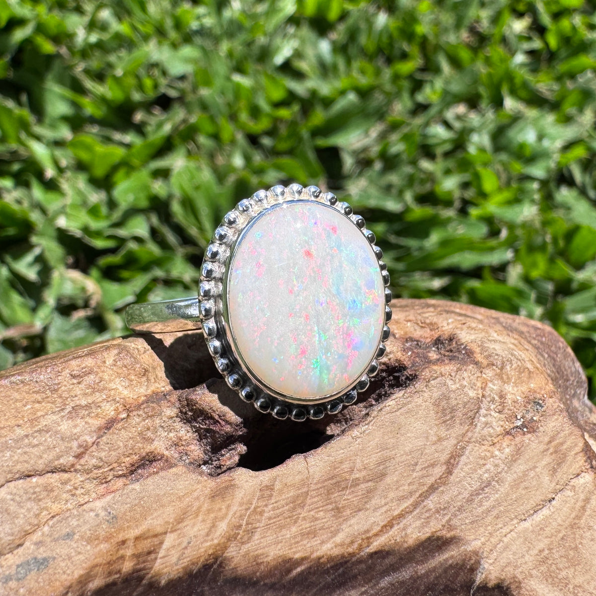 4ct Coober Pedy Opal Ring ~ 'Twelve Apostles Rainbow' | 925 Sterling Silver | Solid Australian Opal
