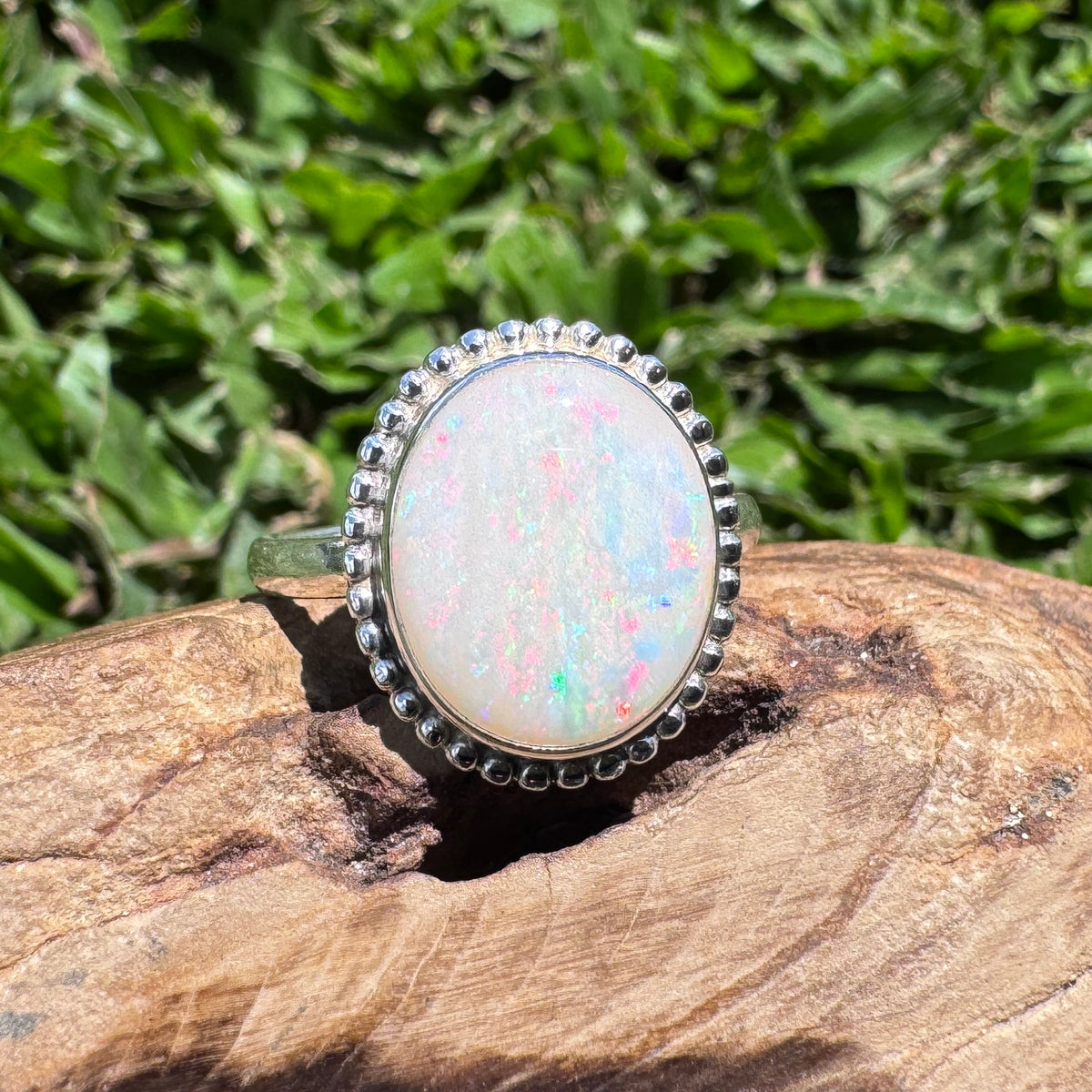4ct Coober Pedy Opal Ring ~ 'Twelve Apostles Rainbow' | 925 Sterling Silver | Solid Australian Opal