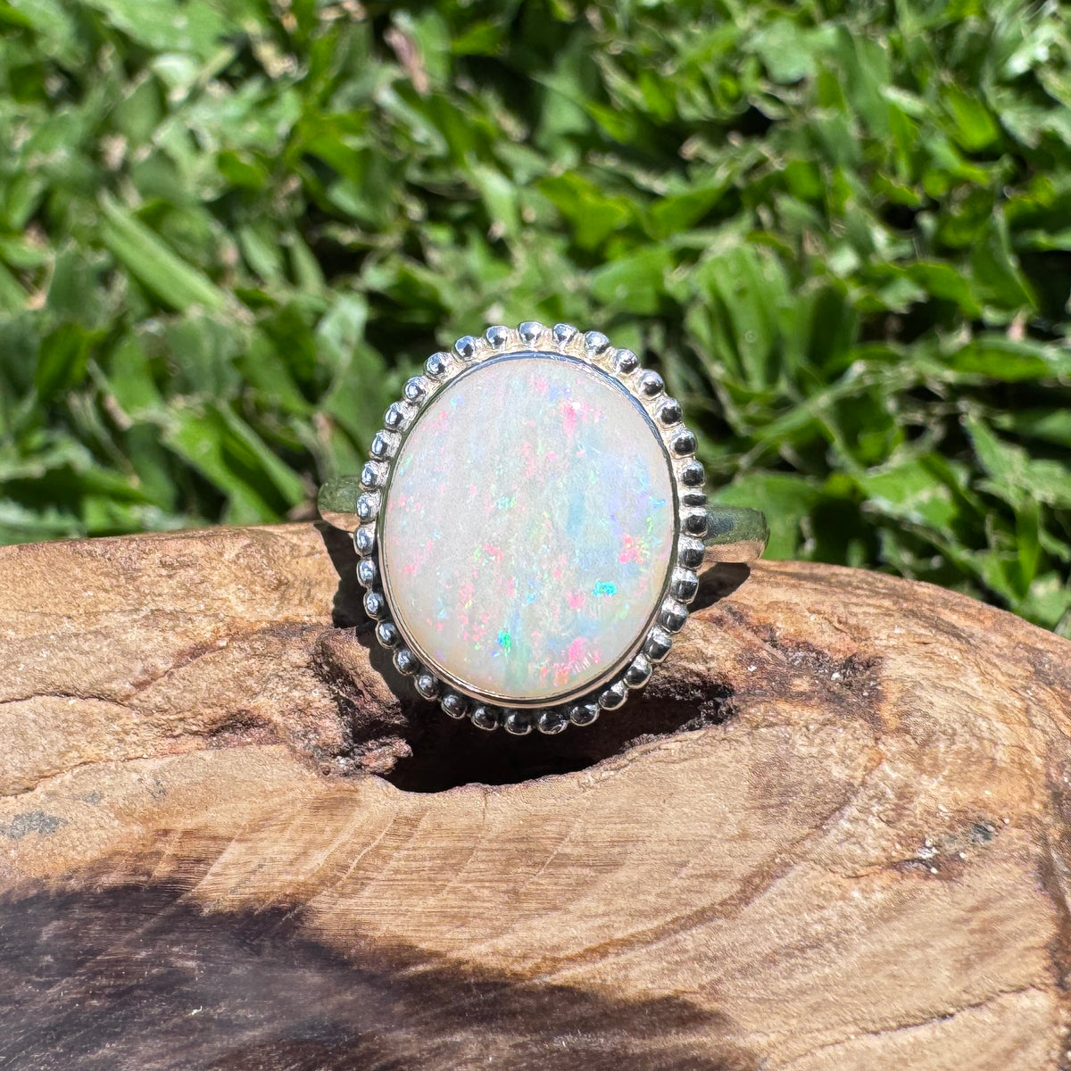 4ct Coober Pedy Opal Ring ~ 'Twelve Apostles Rainbow' | 925 Sterling Silver | Solid Australian Opal