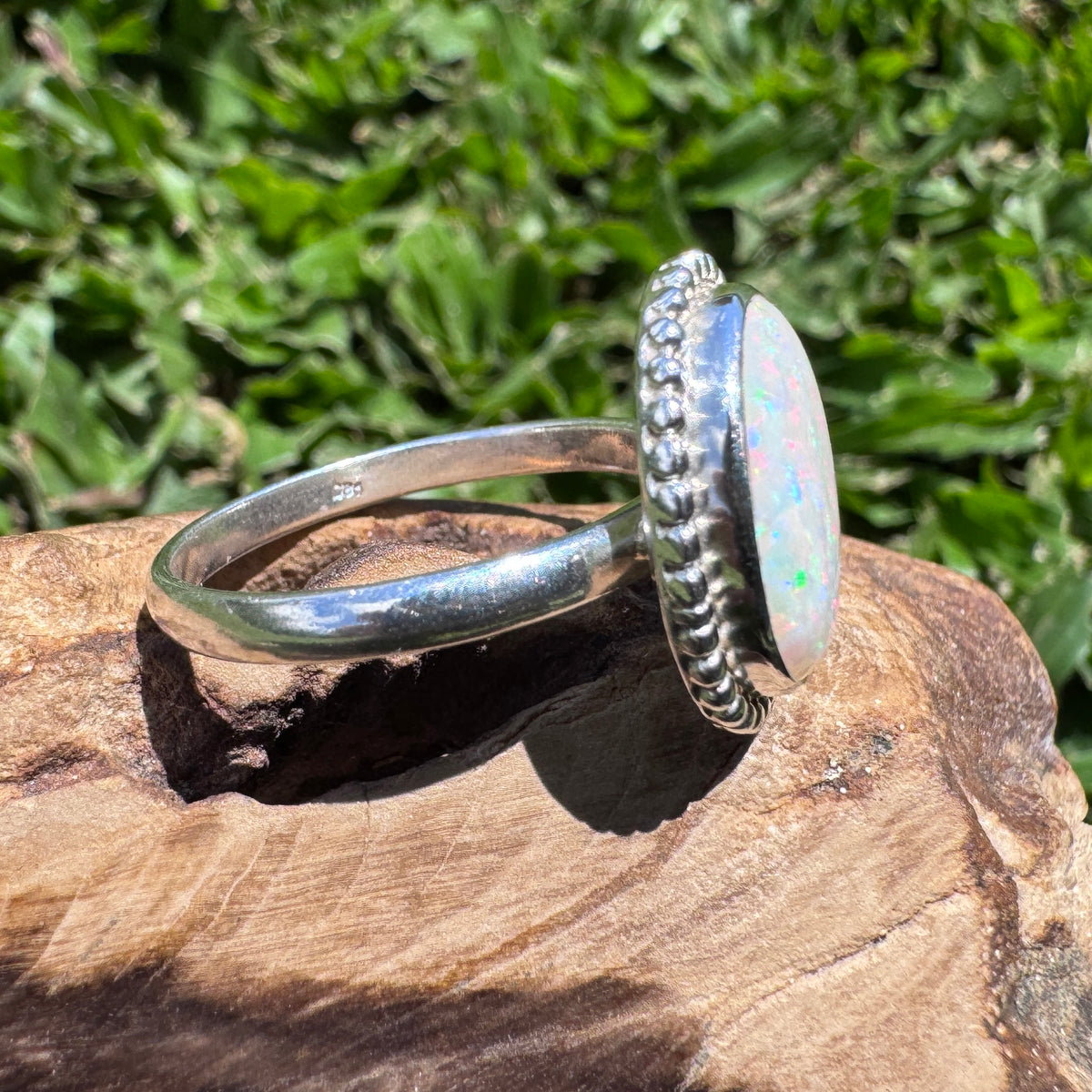 4ct Coober Pedy Opal Ring ~ 'Twelve Apostles Rainbow' | 925 Sterling Silver | Solid Australian Opal