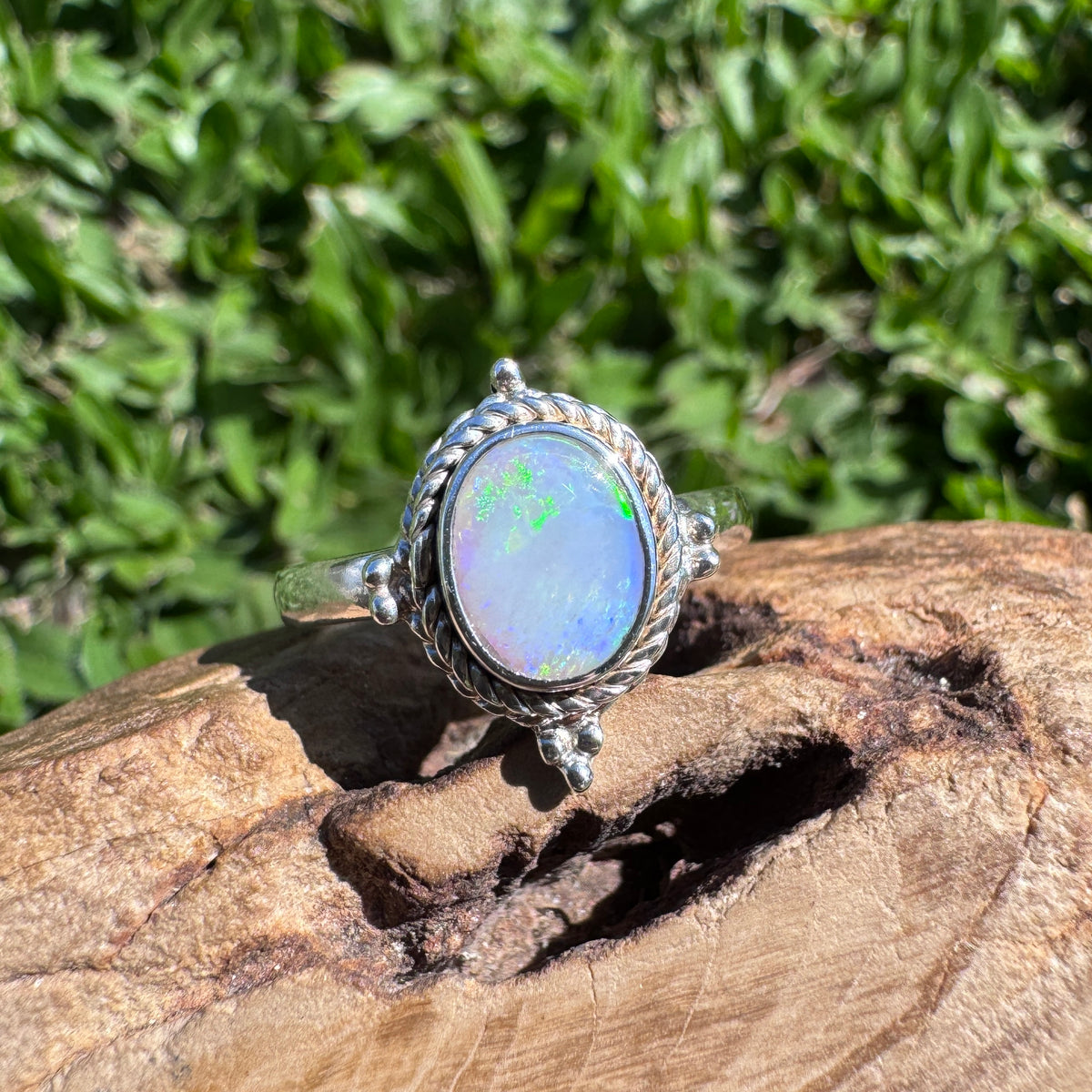 1.5ct Lightning Ridge Opal Ring ~ 'Grampians Prism' | 925 Sterling Silver | Solid Australian Opal
