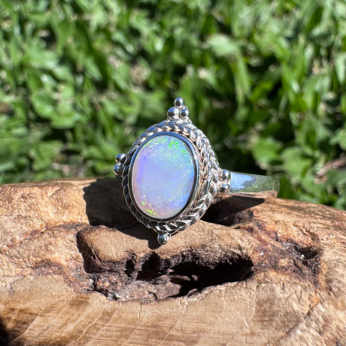1.5ct Lightning Ridge Opal Ring ~ 'Grampians Prism' | 925 Sterling Silver | Solid Australian Opal