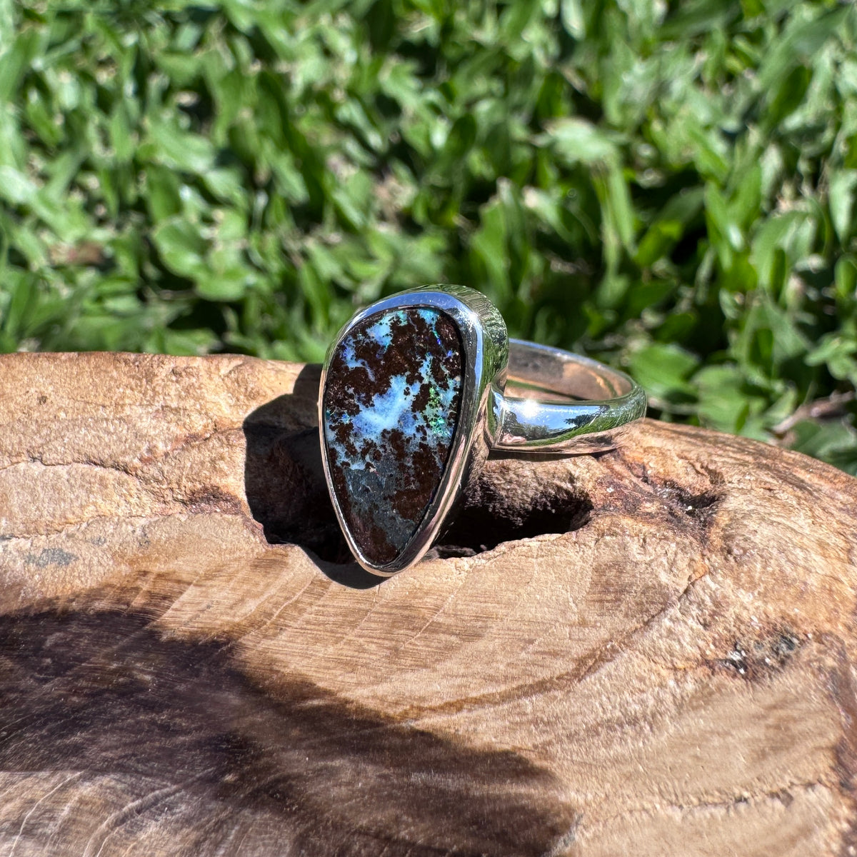 4.2ct Queensland Opal Ring ~ 'Lord Howe Greens' | 925 Sterling Silver | Solid Australian Opal