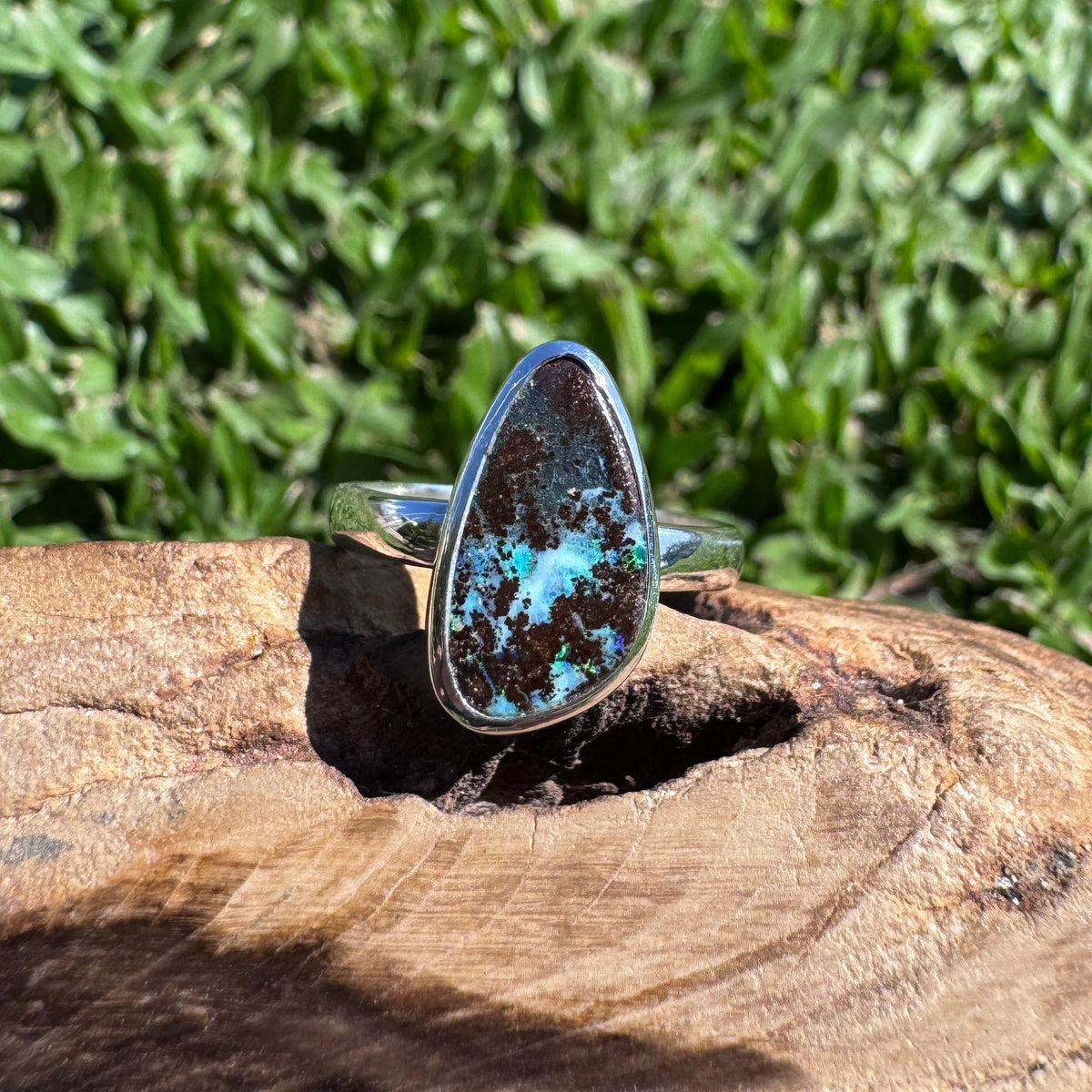 4.2ct Queensland Opal Ring ~ 'Lord Howe Greens' | 925 Sterling Silver | Solid Australian Opal