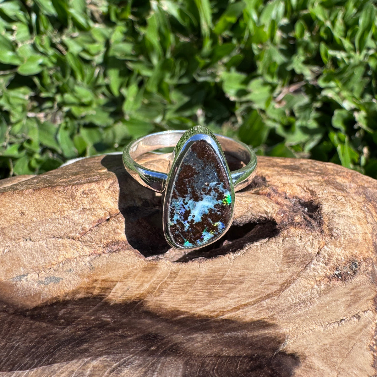 4.2ct Queensland Opal Ring ~ 'Lord Howe Greens' | 925 Sterling Silver | Solid Australian Opal