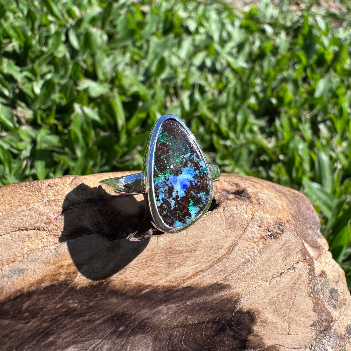 4.2ct Queensland Opal Ring ~ 'Lord Howe Greens' | 925 Sterling Silver | Solid Australian Opal