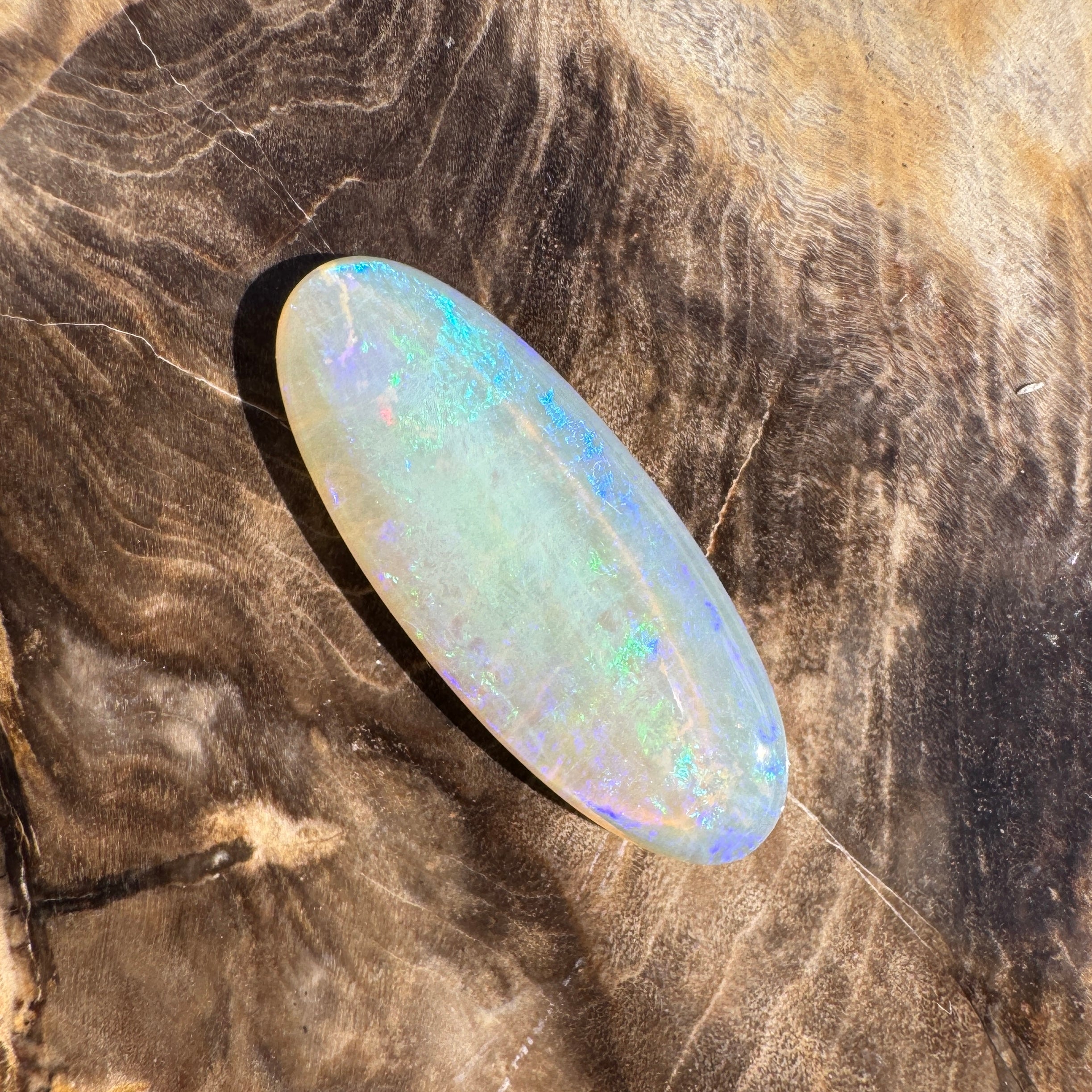 5.8ct Lightning Ridge Crystal Opal | Solid Australian Opal | Hand-Cut